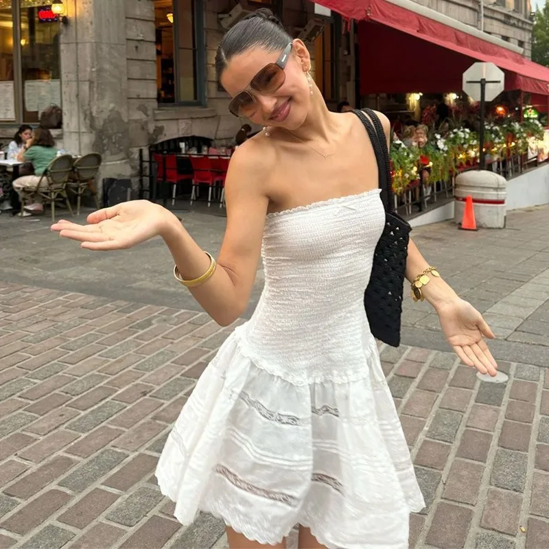 Tuularose White Backless Mini Dress New Fashion Sleeveless Chest Slim Short Dress Casual Solid A-line Women's Dresses 2025
Tuularose White Backless Mini Dress New Fashion Sleeveless Chest Slim Short Dress Casual Solid A-line Women's Dresses 2025