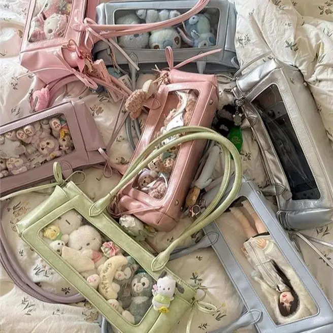 Pink Bow Transparent Ita Bag Women Double Sided Pocket Kawaii Shoulder Bag Ladies Zipper Harajuku Sweet Y2K Mochilas Mujer 2025
Pink Bow Transparent Ita Bag Women Double Sided Pocket Kawaii Shoulder Bag Ladies Zipper Harajuku Sweet Y2K Mochilas Mujer 2025