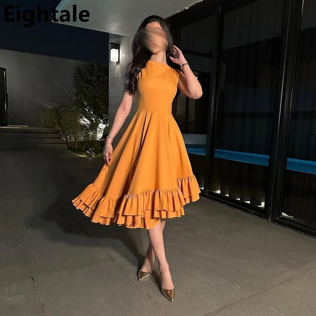 Eightale 2025 Orange A Line Knee Length Evening Dress Wedding Party Sleeveless Prom Dress Saudi Arabic Party Gown Customized
Eightale 2025 Orange A Line Knee Length Evening Dress Wedding Party Sleeveless Prom Dress Saudi Arabic Party Gown Customized