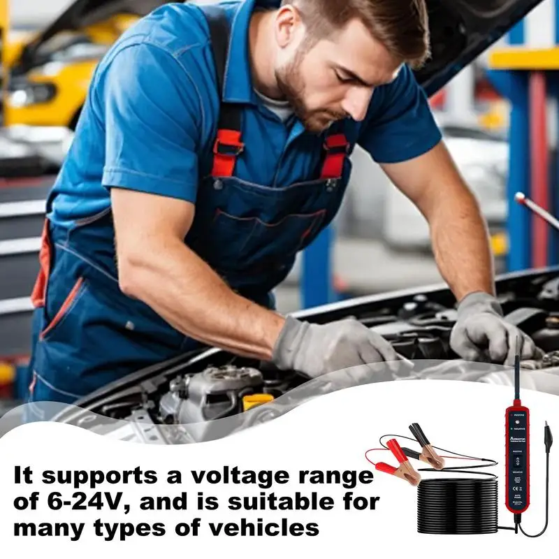 Тестовый свет, автомобильный эффективный тестер напряжения для автомобиля, профессиональный тестер автомобильных цепей, автомобильный тестер мощности 6-24 В, электрический
Тестовый свет, автомобильный эффективный тестер напряжения для автомобиля, профессиональный тестер автомобильных цепей, автомобильный тестер мощности 6-24 В, электрический