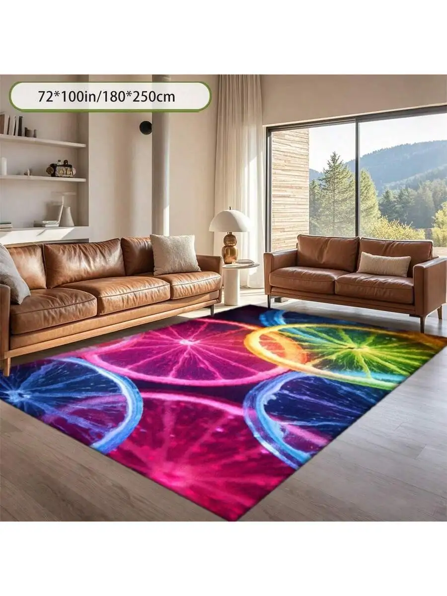 Neon Sci-Fi Citrus Slice Pattern Printed Area Rug For Living Room
Neon Sci-Fi Citrus Slice Pattern Printed Area Rug For Living Room