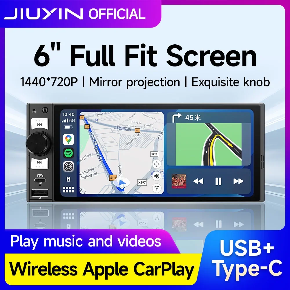 JIUYIN 6 inch Linux Universal Car MP5 Radio 1 Din Carplay Android AUTO AUX USB Touch Screen Multimedia Video WIFI Screen
JIUYIN 6 inch Linux Universal Car MP5 Radio 1 Din Carplay Android AUTO AUX USB Touch Screen Multimedia Video WIFI Screen