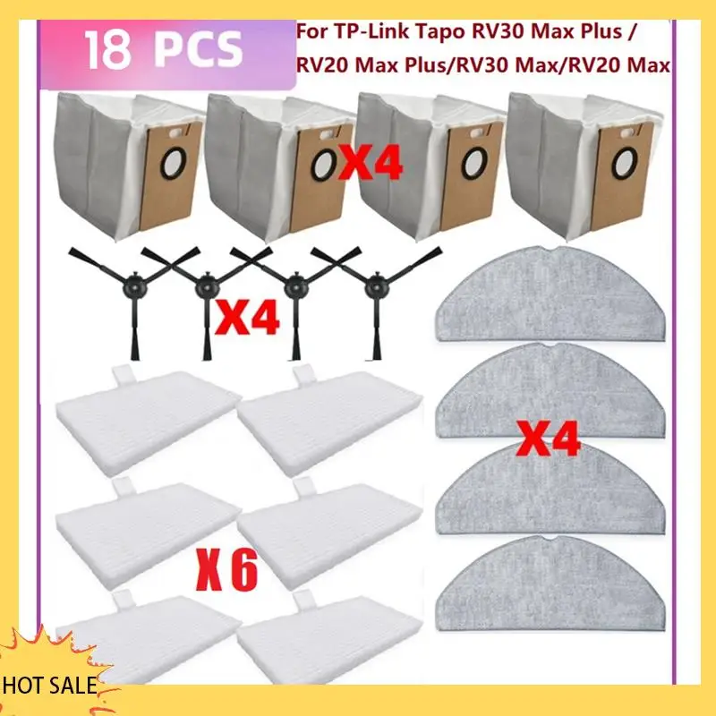 A66Z 18 шт. Fortp-Link Tapo RV30 Max Plus/RV20 Max Plus/RV30 Max/RV20 Max Вакуумные детали Фильтры Швабра Боковая щетка Мешки для пыли
A66Z 18 шт. Fortp-Link Tapo RV30 Max Plus/RV20 Max Plus/RV30 Max/RV20 Max Вакуумные детали Фильтры Швабра Боковая щетка Мешки для пыли