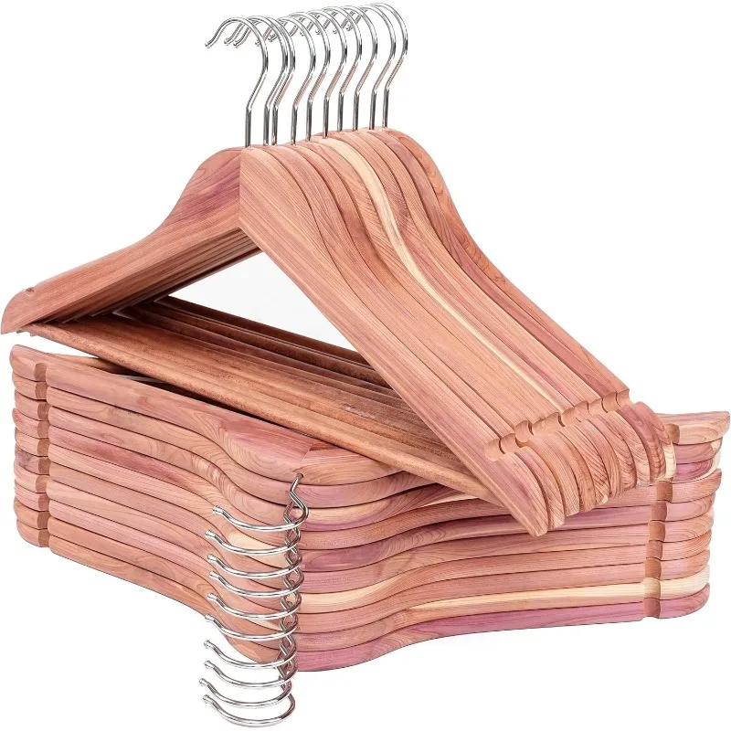 American Red Cedar Wooden Coat Suit Hangers 20 Pack, Wood Skirt Dress Hangers, Smooth Cut Notches- 360°Flexible Hook
American Red Cedar Wooden Coat Suit Hangers 20 Pack, Wood Skirt Dress Hangers, Smooth Cut Notches- 360°Flexible Hook