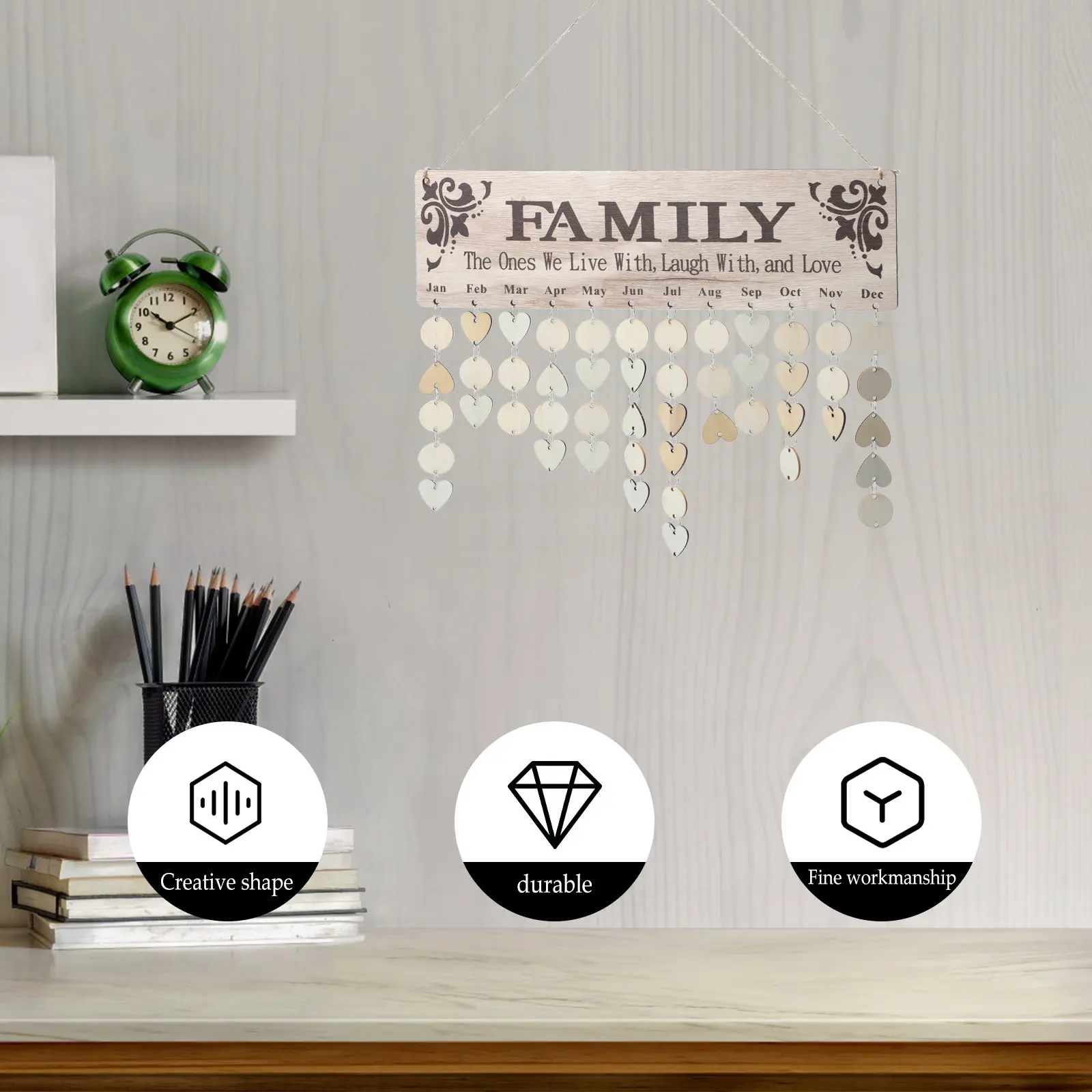 1Set DIY Wooden Calendar Hanging Board Birthday Reminder Plaque Family Date Tracker Wall Decor Creative Wood Calendar Pendant
1Set DIY Wooden Calendar Hanging Board Birthday Reminder Plaque Family Date Tracker Wall Decor Creative Wood Calendar Pendant