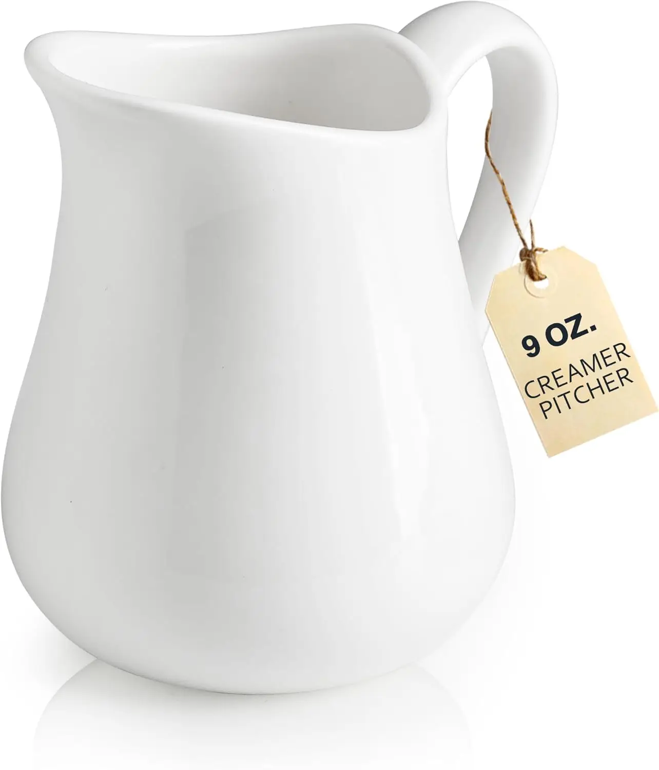 9 oz Creamer Pitcher - White Ceramic for Coffee, Milk, Modern Kitchen
9 oz Creamer Pitcher - White Ceramic for Coffee, Milk, Modern Kitchen
