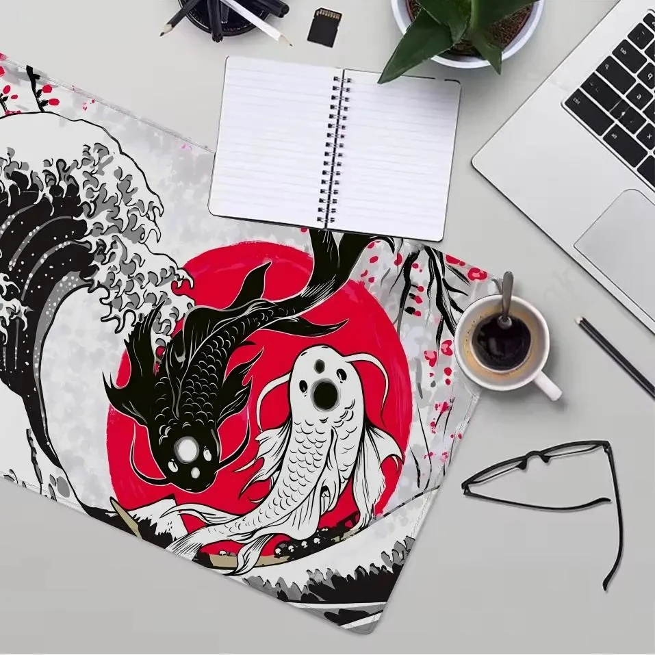 Japanese Koi Yin-Yang mouse pad: Black-White Art Seal Design with Non-Slip Rubber Base for Office/Gaming Use
Japanese Koi Yin-Yang mouse pad: Black-White Art Seal Design with Non-Slip Rubber Base for Office/Gaming Use