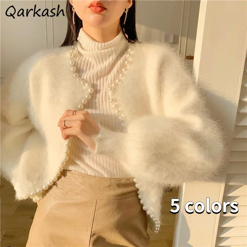 Jackets Women Elegant Cropped Pearls Outwear Design Solid French Style New Arrival Tender Temperament Warm Cozy Basic Female Ins
Jackets Women Elegant Cropped Pearls Outwear Design Solid French Style New Arrival Tender Temperament Warm Cozy Basic Female Ins