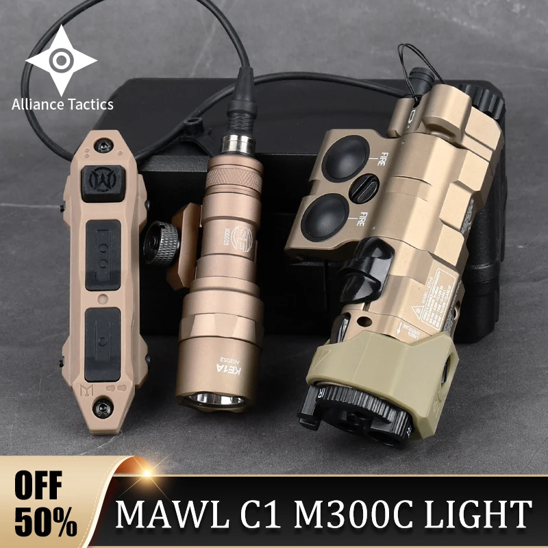 M300C Tactical Flashlight MAWL C1 Metal Red Dot Blue Green IR LED Aiming Laser Hunting Weapon Dual Function Pressure Switch Set
M300C Tactical Flashlight MAWL C1 Metal Red Dot Blue Green IR LED Aiming Laser Hunting Weapon Dual Function Pressure Switch Set