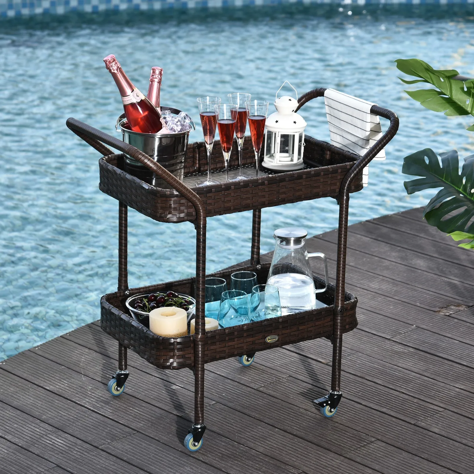 2-Tier Food and Serving Cart w/ Work Area, Great for Parties or Utility
2-Tier Food and Serving Cart w/ Work Area, Great for Parties or Utility
