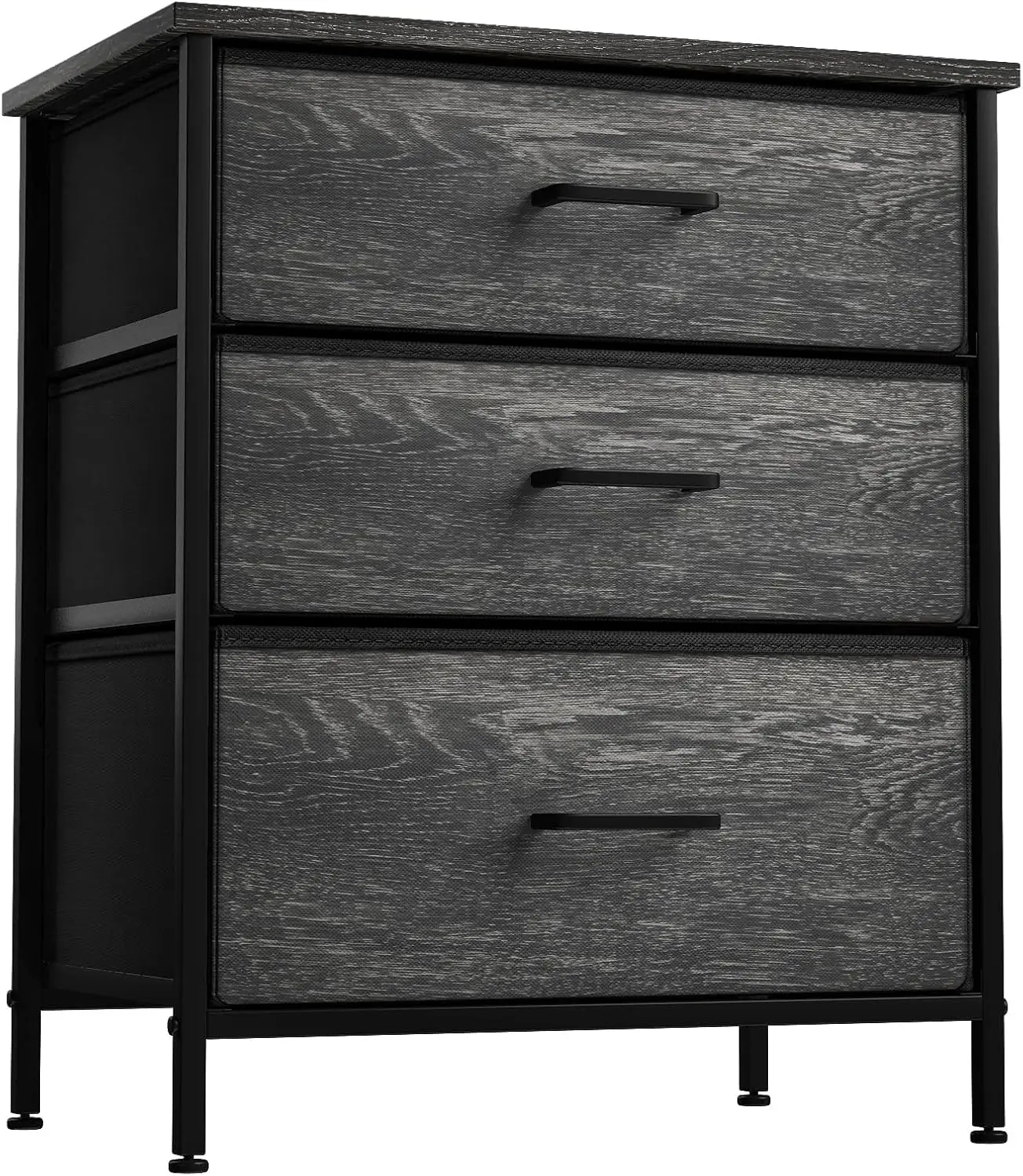 Nightstand Dresser With 3 Faux Wood Drawers - Bedside Table Chest With Storage, Steel Frame, Wood Top, Easy Pull Fabric Bins
Nightstand Dresser With 3 Faux Wood Drawers - Bedside Table Chest With Storage, Steel Frame, Wood Top, Easy Pull Fabric Bins