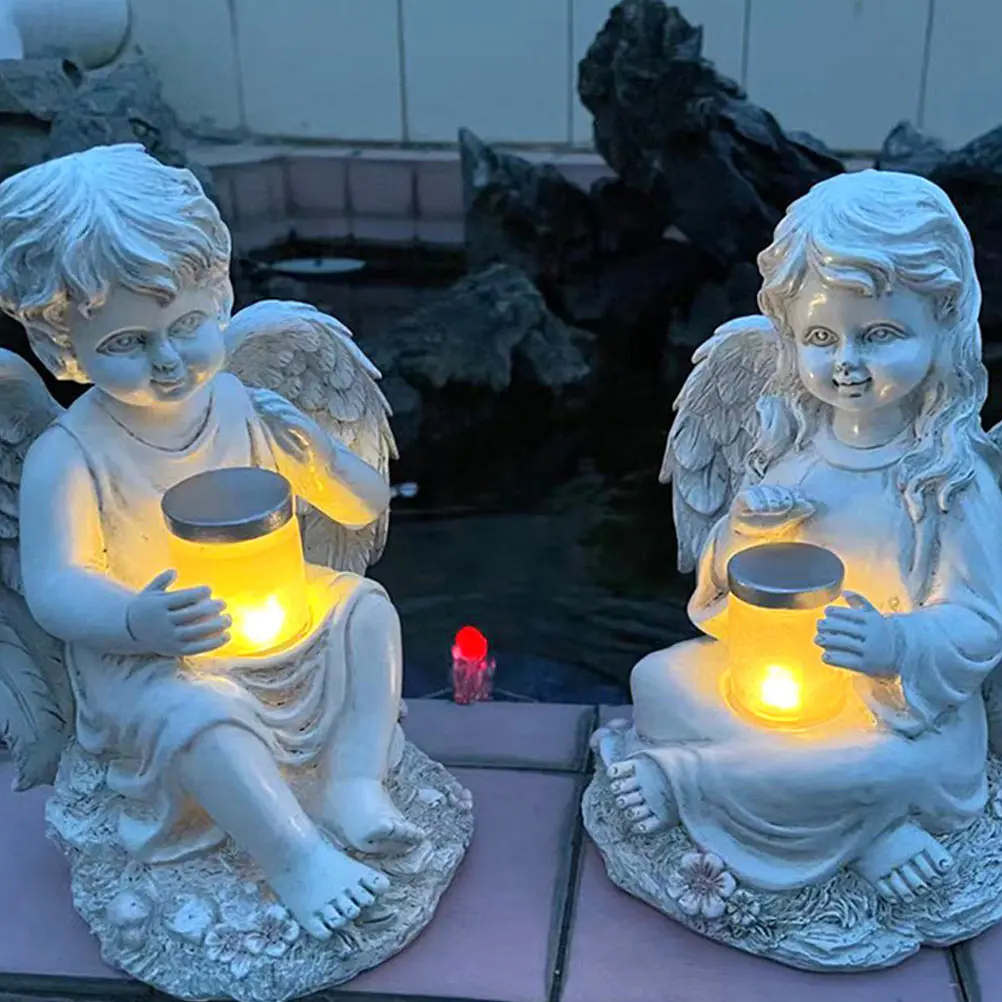 Resin Garden Statues Solar Powered Angel Statue Decorative Lights for Outdoor Yard Park Home Decor Miniature Craft
Resin Garden Statues Solar Powered Angel Statue Decorative Lights for Outdoor Yard Park Home Decor Miniature Craft