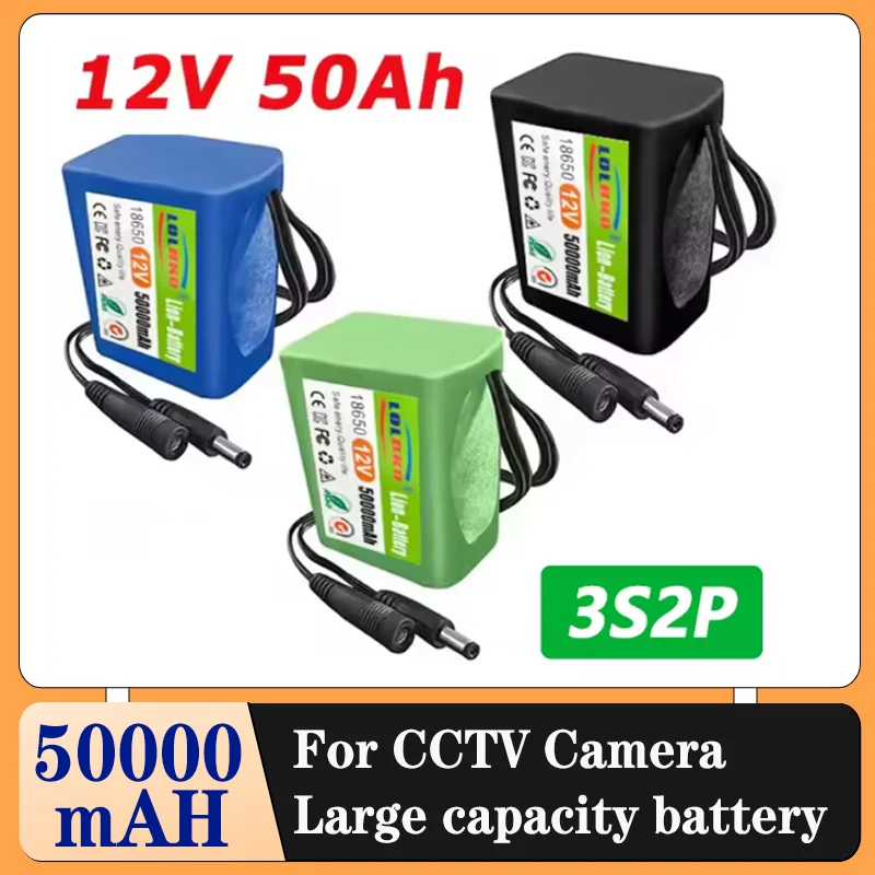 18650 3S2P 12V 50000mah Original Lithium Ion Battery DC 12.6V 50Ah Rechargeable CCTV, Camera Monitor Replacement Battery+Charger
18650 3S2P 12V 50000mah Original Lithium Ion Battery DC 12.6V 50Ah Rechargeable CCTV, Camera Monitor Replacement Battery+Charger