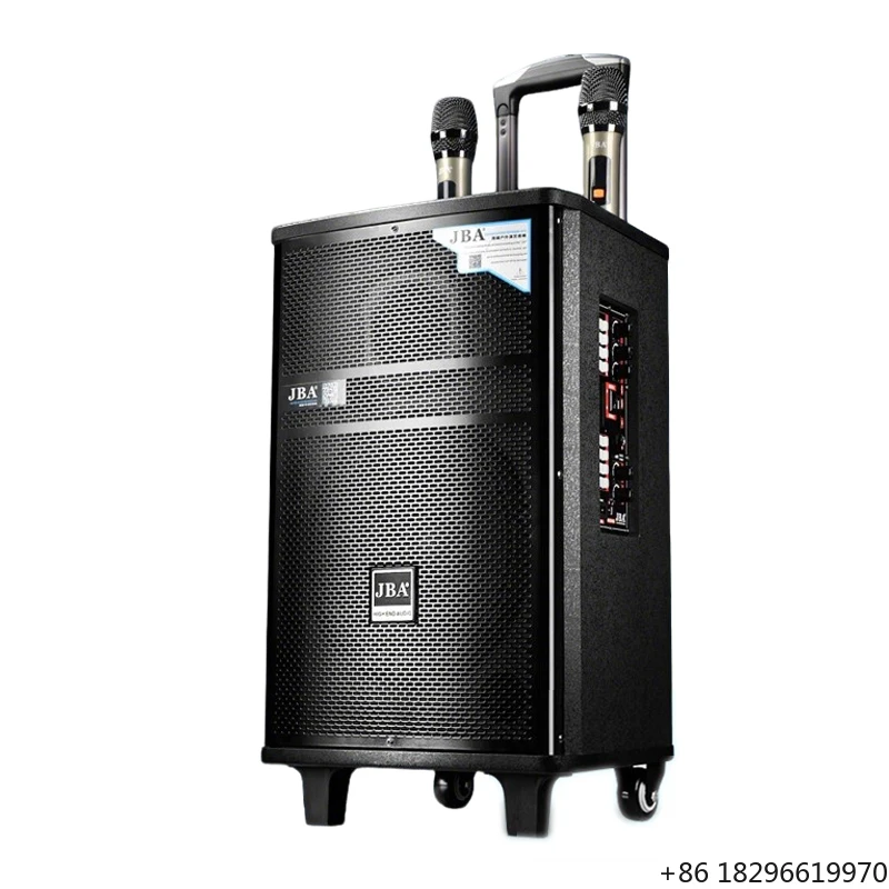 Wooden trolley bluetooth karaoke speaker, built-in DSP sound effect, professional stage performance mobile KTV audio system
Wooden trolley bluetooth karaoke speaker, built-in DSP sound effect, professional stage performance mobile KTV audio system