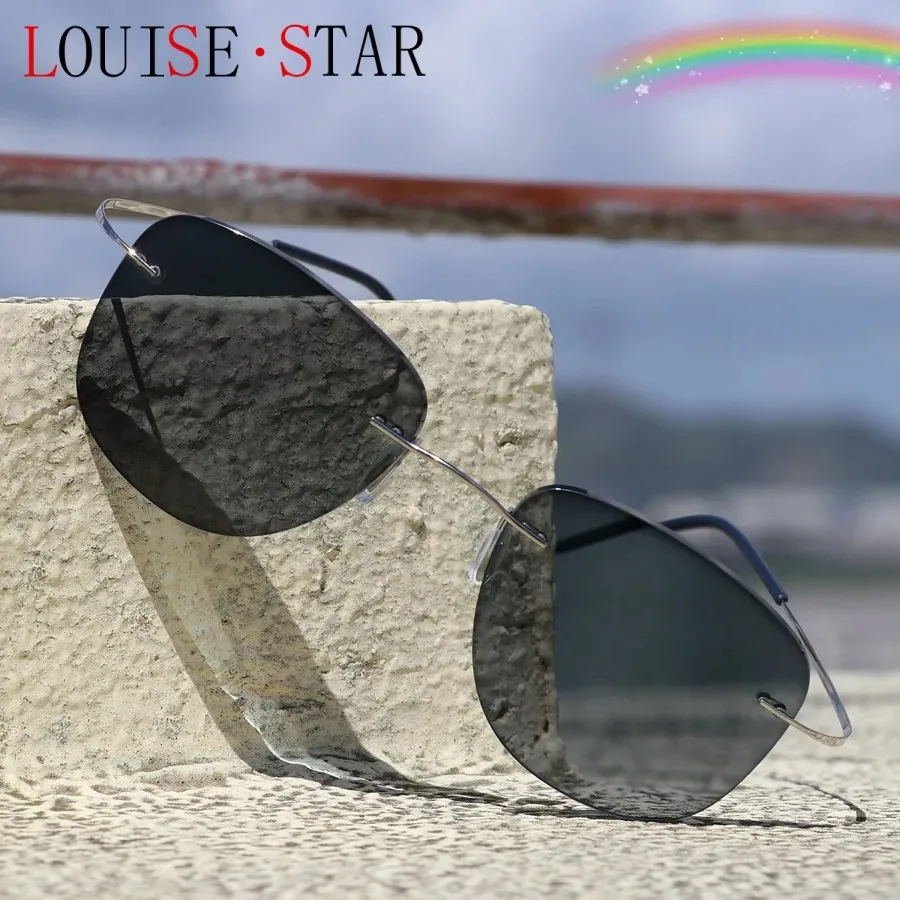 Men's frameless ultra light sunglasses with photochromic progressive multifocal reading myopia prescription and glasses
Men's frameless ultra light sunglasses with photochromic progressive multifocal reading myopia prescription and glasses