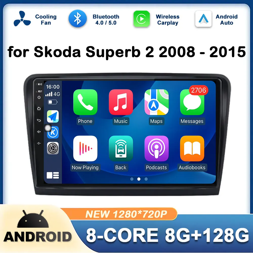 for Skoda Superb 2 2008 - 2015 GPS Navigation 10 inch Android OS Wireless Carplay Car Video Player Bluetooth WIFI 4G Auto Tools
for Skoda Superb 2 2008 - 2015 GPS Navigation 10 inch Android OS Wireless Carplay Car Video Player Bluetooth WIFI 4G Auto Tools