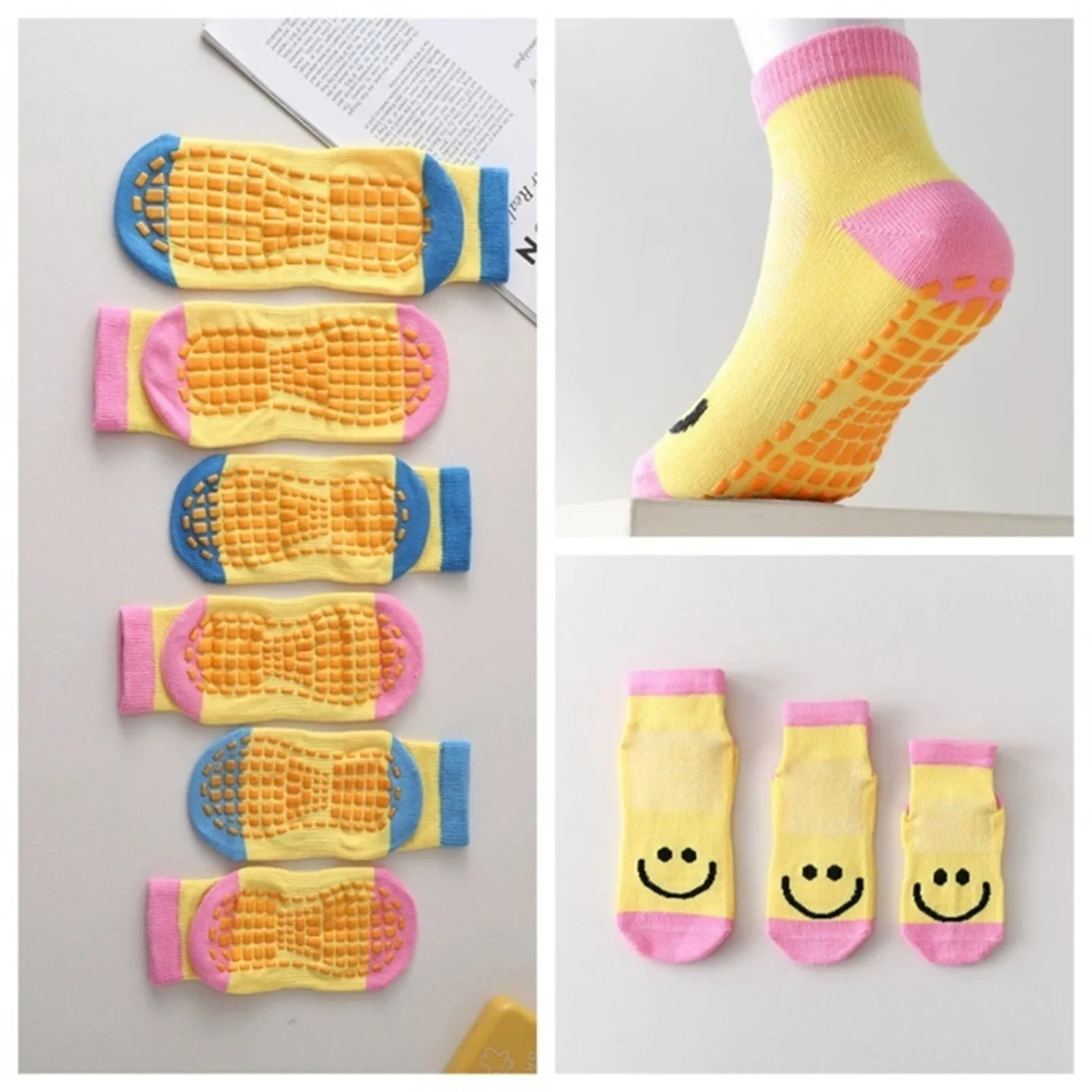 20 Pairs Smiley Face Silicone Non-Slip Trampoline Socks for Kids and Women, Playground Indoor Sports Grip Dots Floor Socks
20 Pairs Smiley Face Silicone Non-Slip Trampoline Socks for Kids and Women, Playground Indoor Sports Grip Dots Floor Socks