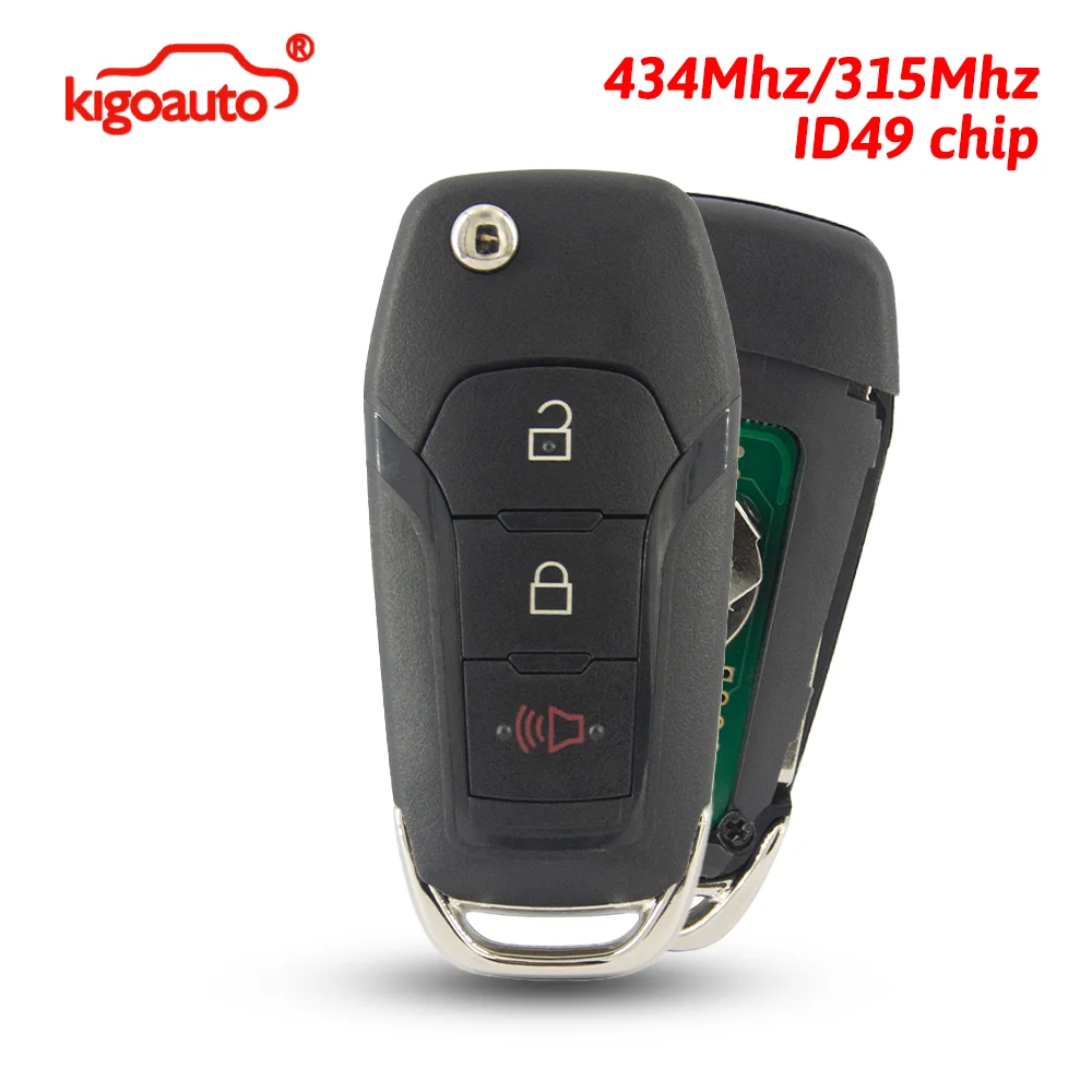 kigaouto Flip Remote Key 3 Button 315/434MHz ID49 Chip for Ford Explorer F-Series 2015-2024 FCC N5F-A08TAA N5F-A08TBLP
kigaouto Flip Remote Key 3 Button 315/434MHz ID49 Chip for Ford Explorer F-Series 2015-2024 FCC N5F-A08TAA N5F-A08TBLP