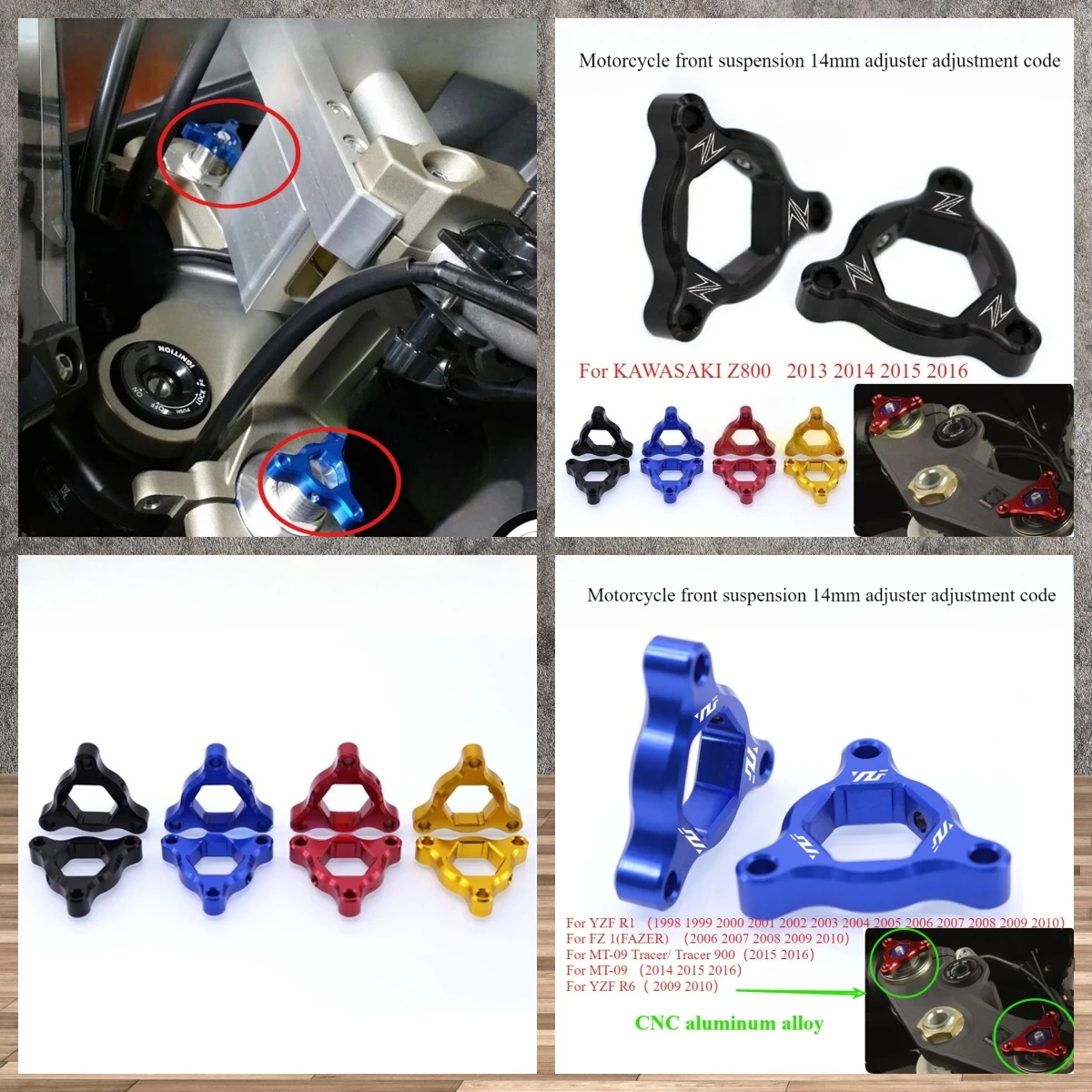 Motorcycle front suspension 14mm adjuster adjustment code for Kawasaki Z 800 Z800 Yamaha FZ1 YZF-R6 YZF-R1 YZF R1 R6 MT-09 MT 09
Motorcycle front suspension 14mm adjuster adjustment code for Kawasaki Z 800 Z800 Yamaha FZ1 YZF-R6 YZF-R1 YZF R1 R6 MT-09 MT 09