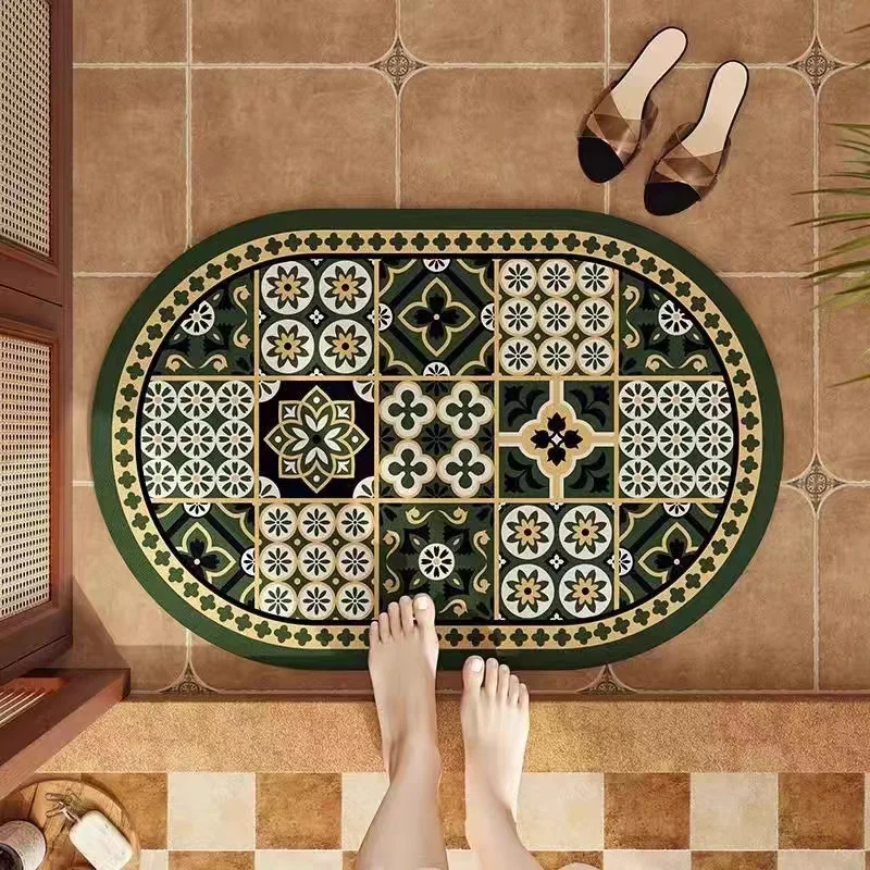 Коврик для ванной с винтажным узором из диатомита, супер впитывающий, быстросохнущий, нескользящий коврик для ванной комнаты, душевой комнаты, раковины, устойчивый к пятнам
Коврик для ванной с винтажным узором из диатомита, супер впитывающий, быстросохнущий, нескользящий коврик для ванной комнаты, душевой комнаты, раковины, устойчивый к пятнам