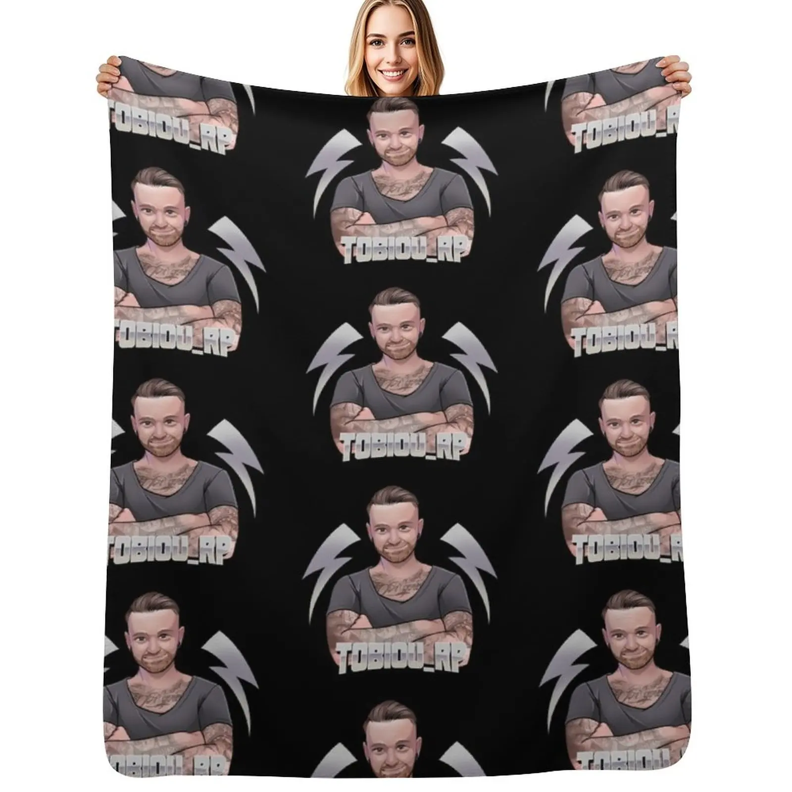 Logo Tobiou_RP Black Throw Blanket Soft Plush Blanket as Housewarming Gift
Logo Tobiou_RP Black Throw Blanket Soft Plush Blanket as Housewarming Gift