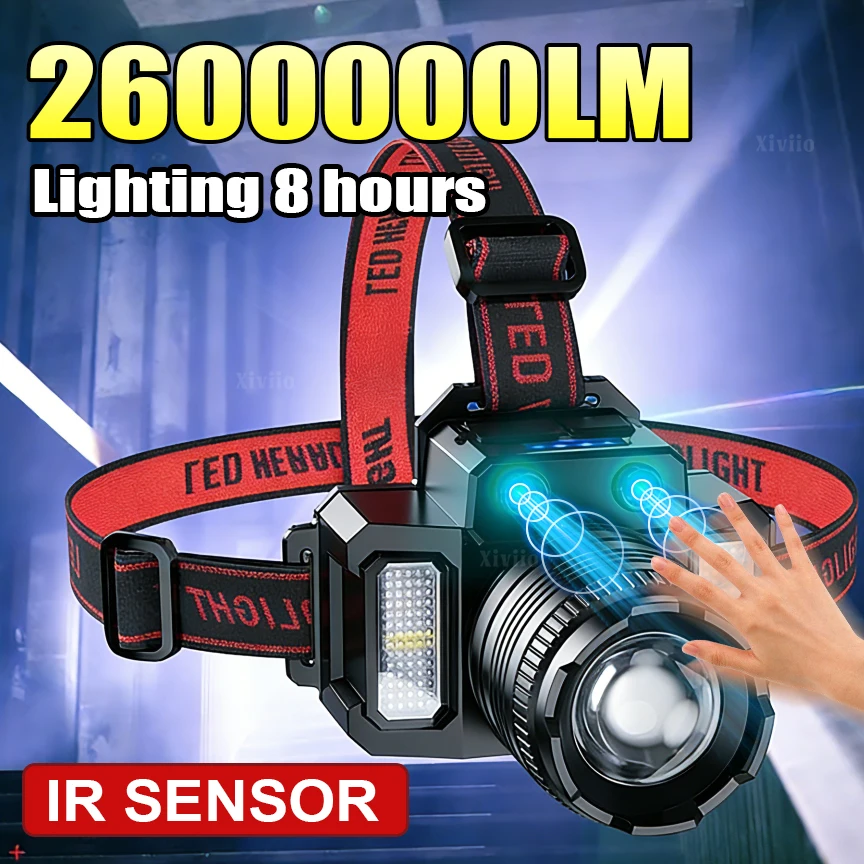 Мощный светодиодный налобный фонарь с датчиком движения, перезаряжаемый налобный фонарик COB, мощный налобный фонарь, освещение фар для рыбалки
Мощный светодиодный налобный фонарь с датчиком движения, перезаряжаемый налобный фонарик COB, мощный налобный фонарь, освещение фар для рыбалки