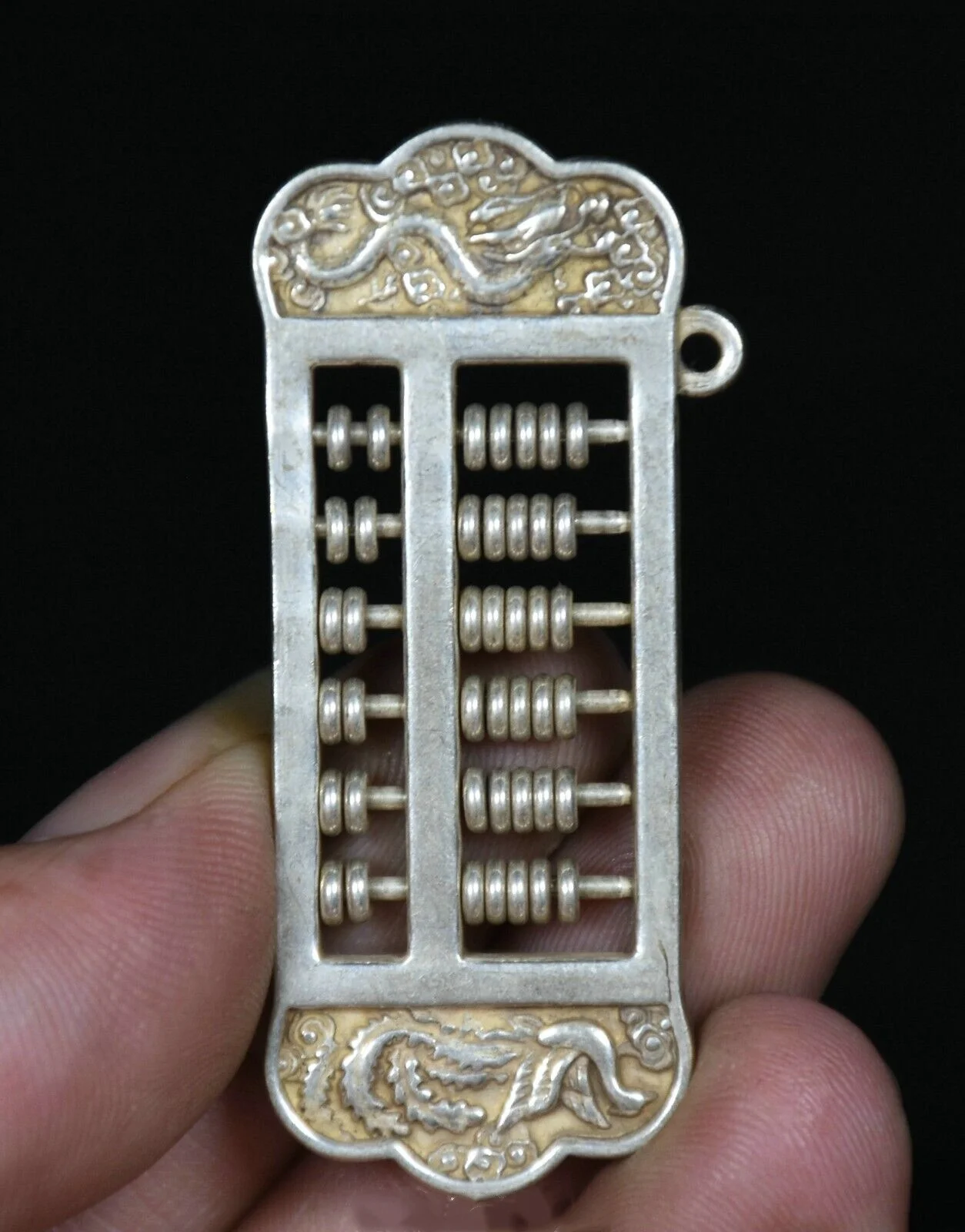5.9CM Rare Old China Miao Silver Feng Shui Abacus Statue
5.9CM Rare Old China Miao Silver Feng Shui Abacus Statue
