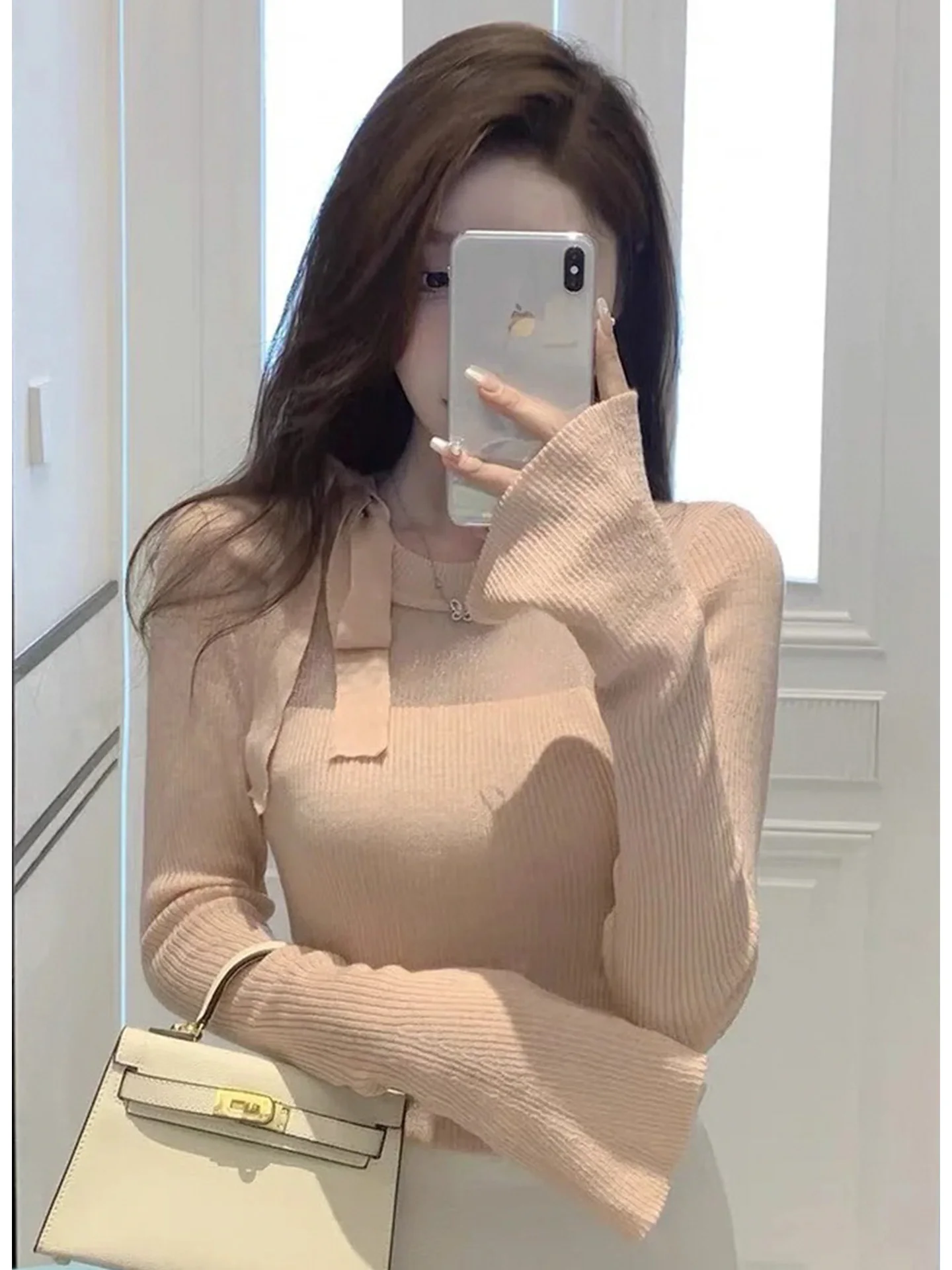 Sweet Style Knitted Top Women's Fashion Autumn Winter New Arrival Bell Sleeve Asymmetrical Shoulder Bow Tie Design Polyester ...
Sweet Style Knitted Top Women's Fashion Autumn Winter New Arrival Bell Sleeve Asymmetrical Shoulder Bow Tie Design Polyester ...