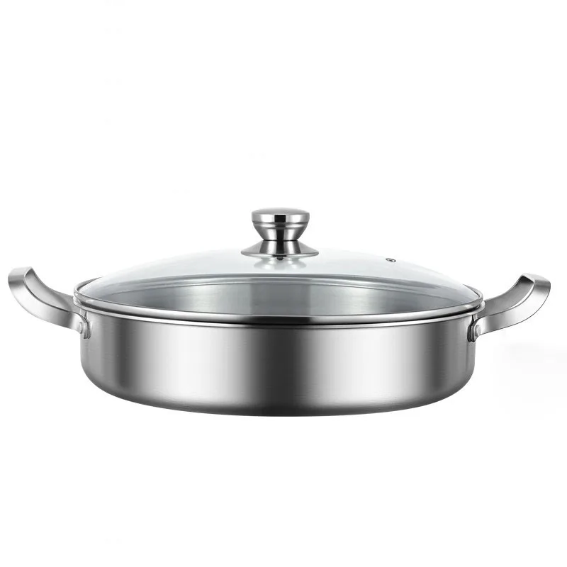 316 Stainless Steel Non-Coated Double Handle Frying Pan Cookware for Home and Restaurant Use Gas Induction Cooker
316 Stainless Steel Non-Coated Double Handle Frying Pan Cookware for Home and Restaurant Use Gas Induction Cooker