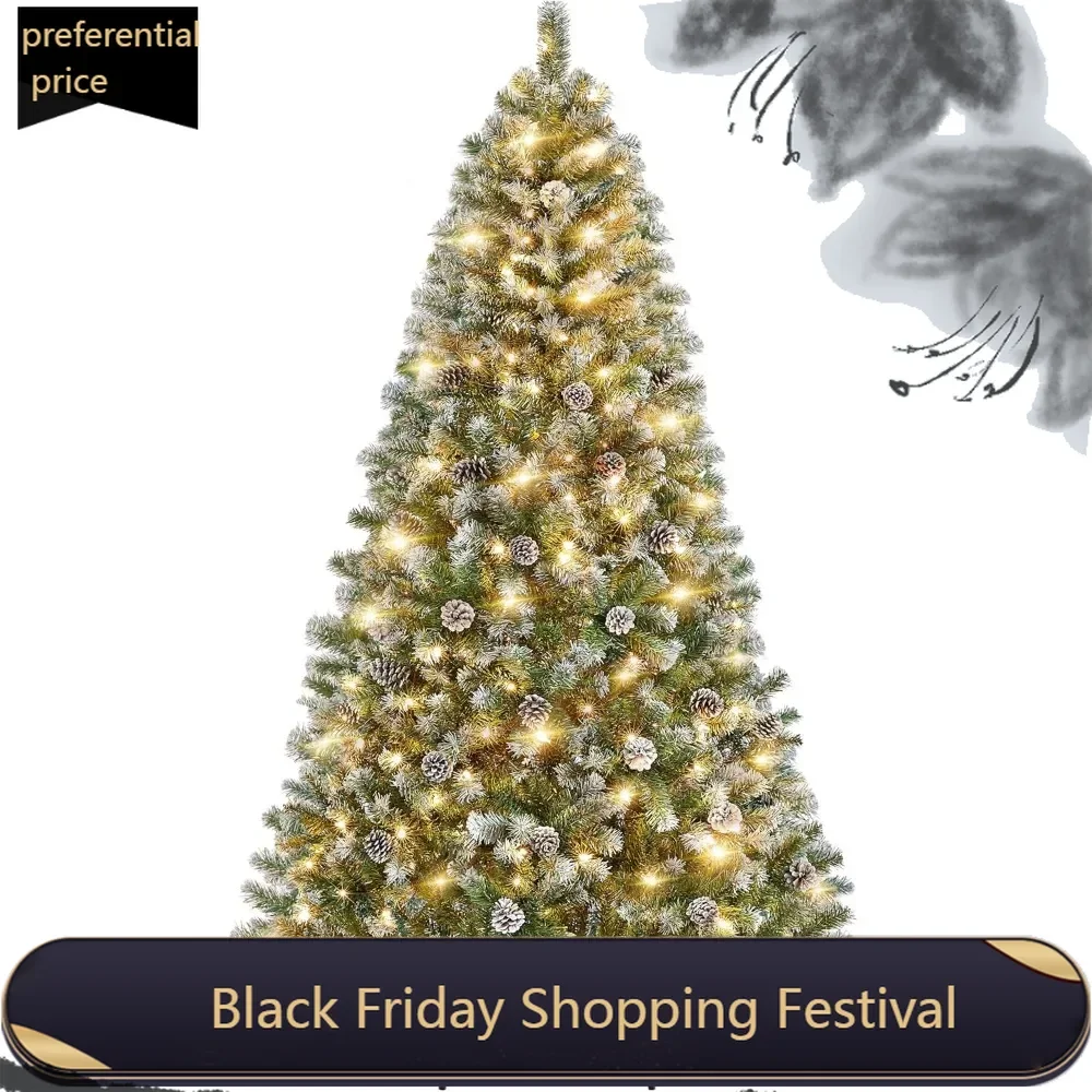 7.5ft Pre-lit Christmas Tree, Snow Flocked Artificial Christmas Tree with 82 Snow Pinecones & 1346 PVC Branch Tips
7.5ft Pre-lit Christmas Tree, Snow Flocked Artificial Christmas Tree with 82 Snow Pinecones & 1346 PVC Branch Tips