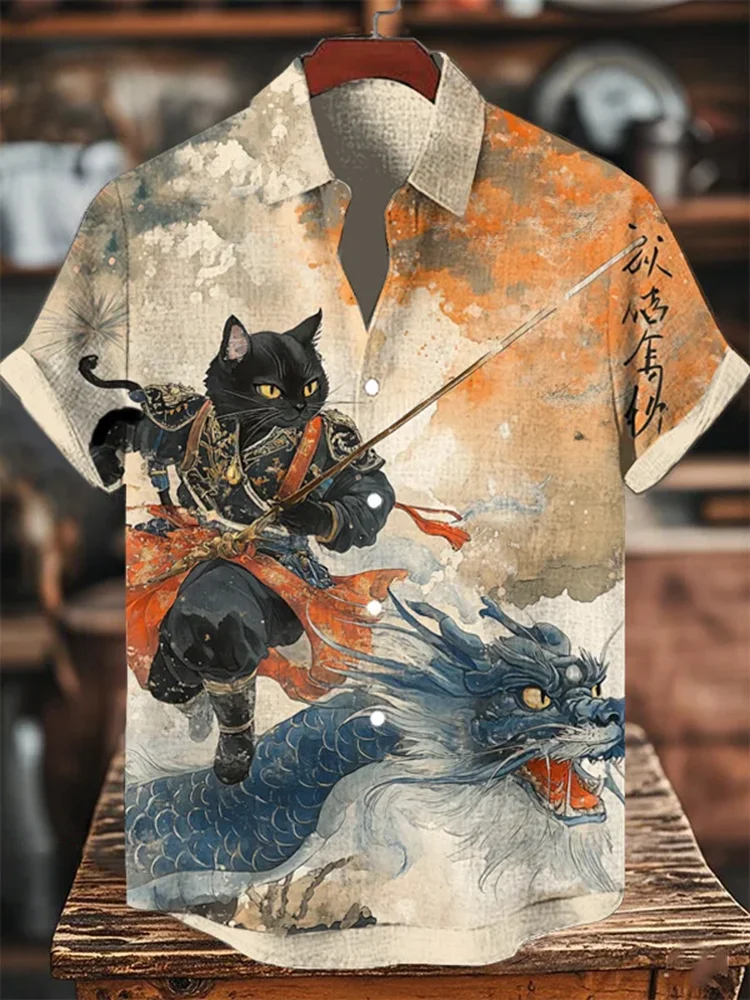 Warrior Samurai Cat Print Men's Shirts Hawaii Beach Shirt For Men 3d Print Hawaiian Shirt Women Fashion Short Sleeve Blouse New
Warrior Samurai Cat Print Men's Shirts Hawaii Beach Shirt For Men 3d Print Hawaiian Shirt Women Fashion Short Sleeve Blouse New