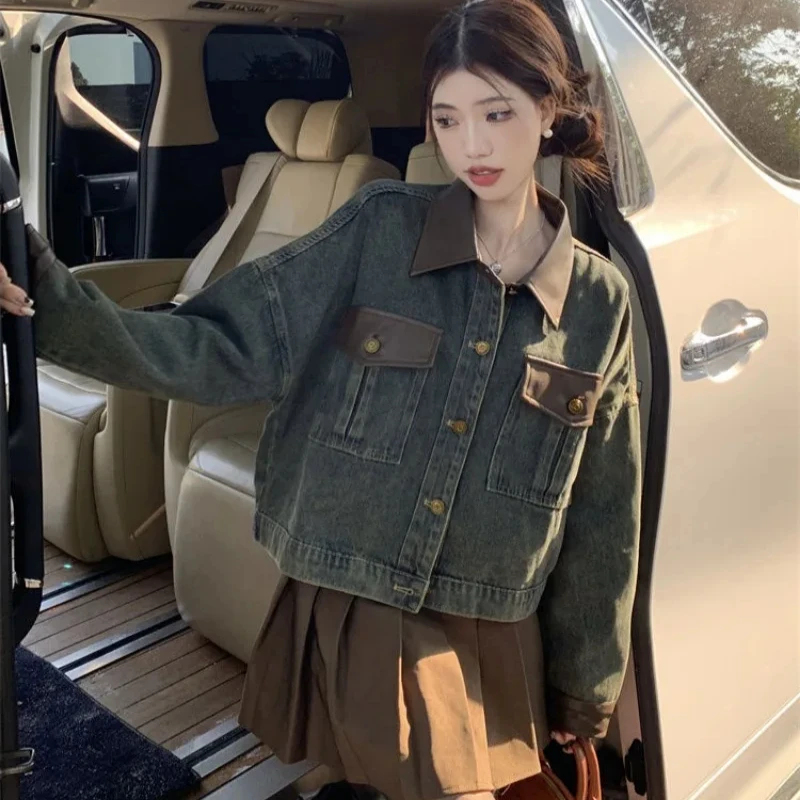 Short Crop Female Jeans Coats Small Long Sleeve Women's Denim Jackets Spring Autumn Vintage 2025 Trend Low Cost Harajuku Fashion
Short Crop Female Jeans Coats Small Long Sleeve Women's Denim Jackets Spring Autumn Vintage 2025 Trend Low Cost Harajuku Fashion