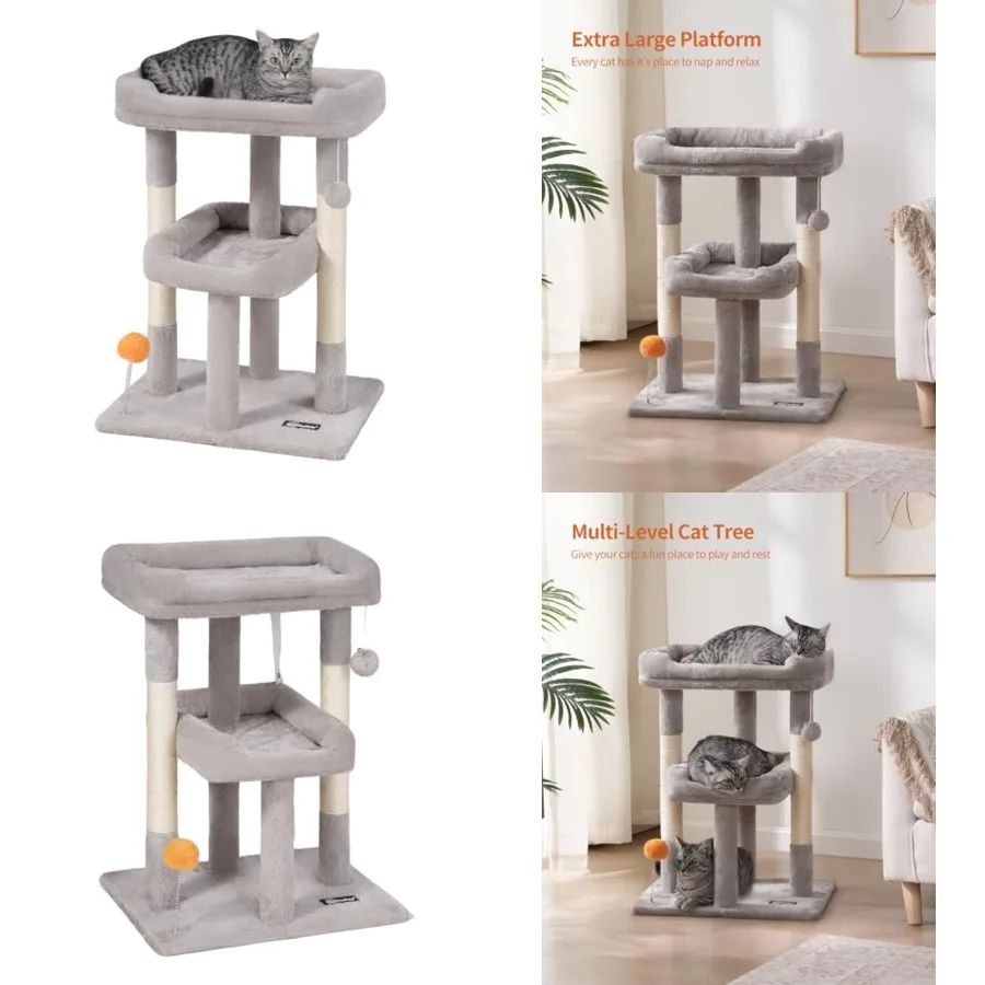 Small Cat Tree, Multi-Level Cat Tree for Indoor Cats, Cat Tower with Scratching Post, Cat Condo for Kittens, Toy Balls, 2 Soft
Small Cat Tree, Multi-Level Cat Tree for Indoor Cats, Cat Tower with Scratching Post, Cat Condo for Kittens, Toy Balls, 2 Soft