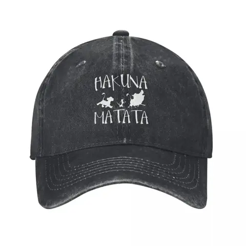 Blanco Hakuna Matata deporte Retro Denim lavado gorras de béisbol para mujeres actividades de vaquero sombreros Hip Hop gorra con visera