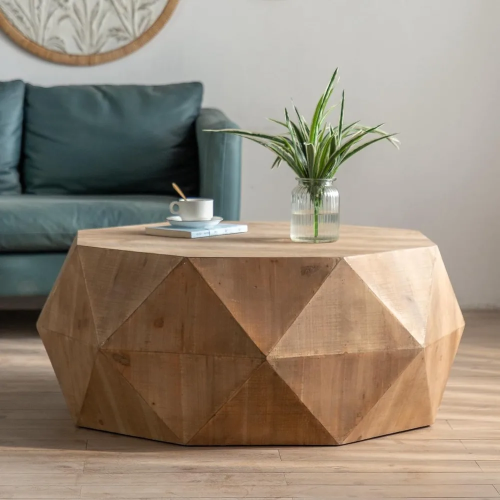 38" Modern Farmhouse Coffee Table, Drum Coffee Table, American Retro Style Coffees Tables for Dining Room and Living Room,Nature
38" Modern Farmhouse Coffee Table, Drum Coffee Table, American Retro Style Coffees Tables for Dining Room and Living Room,Nature