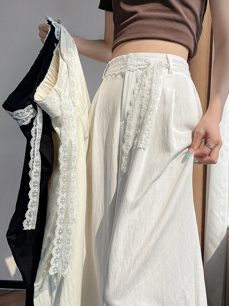 Summer Thin Ice Silk Cotton Linen Wide Leg Pants Women's Loose Straight Cut Floor Length Suit Pants High Waist Korean Style
Summer Thin Ice Silk Cotton Linen Wide Leg Pants Women's Loose Straight Cut Floor Length Suit Pants High Waist Korean Style