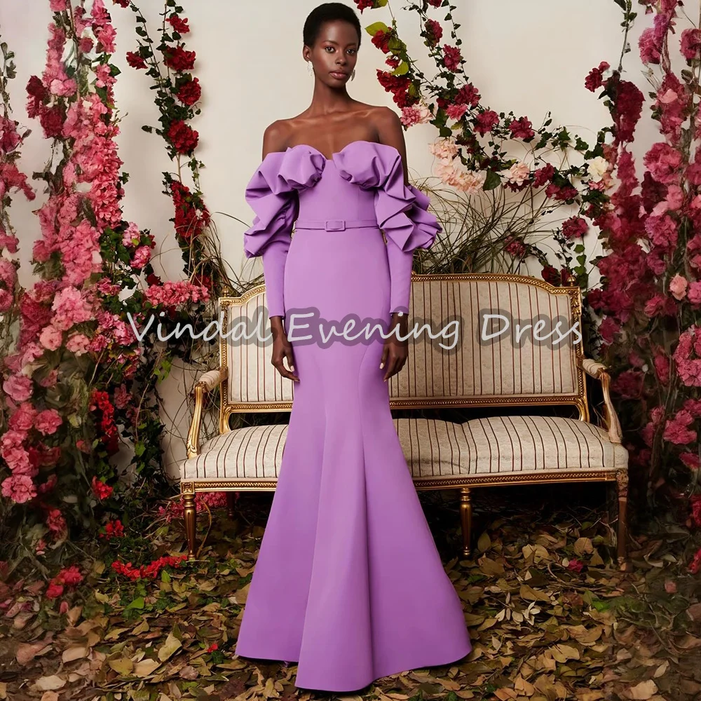 Vindal Crepe Mermaid Off-the-shoulder Neckline Pleats Simple Evening Dresses For Women 2025 With Beading Long Sleeves Long Gown
Vindal Crepe Mermaid Off-the-shoulder Neckline Pleats Simple Evening Dresses For Women 2025 With Beading Long Sleeves Long Gown