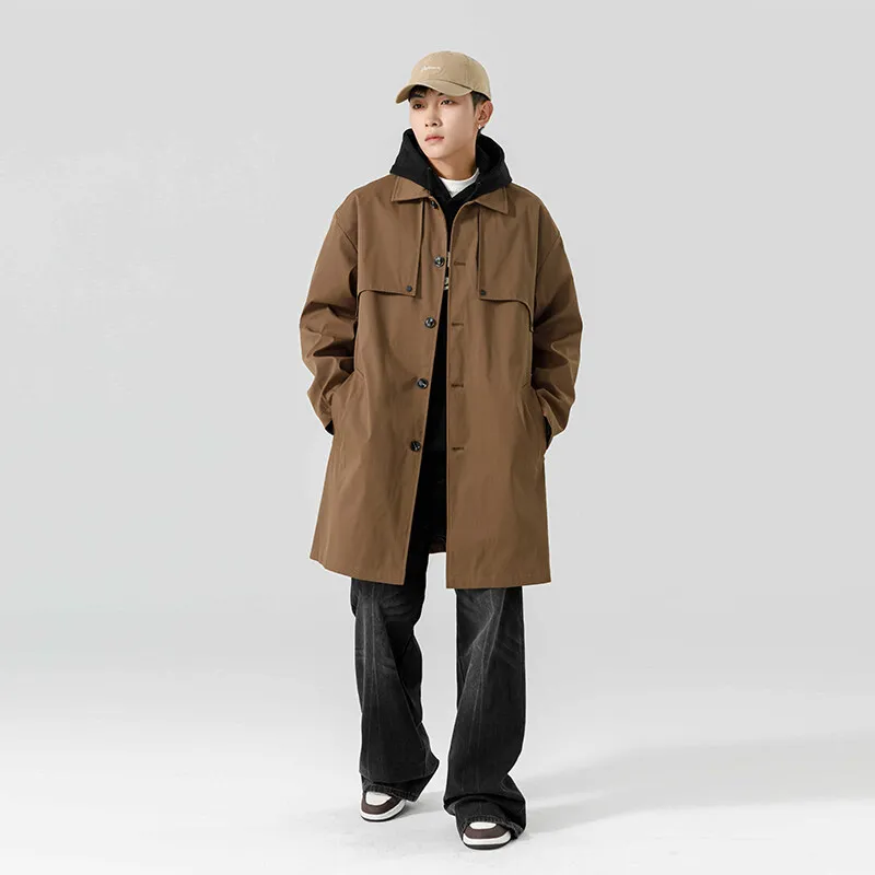 GIOIO men's windbreaker, solid color lapel mid-length windbreaker jacket, 2025 spring new men's casual tops and jackets
GIOIO men's windbreaker, solid color lapel mid-length windbreaker jacket, 2025 spring new men's casual tops and jackets