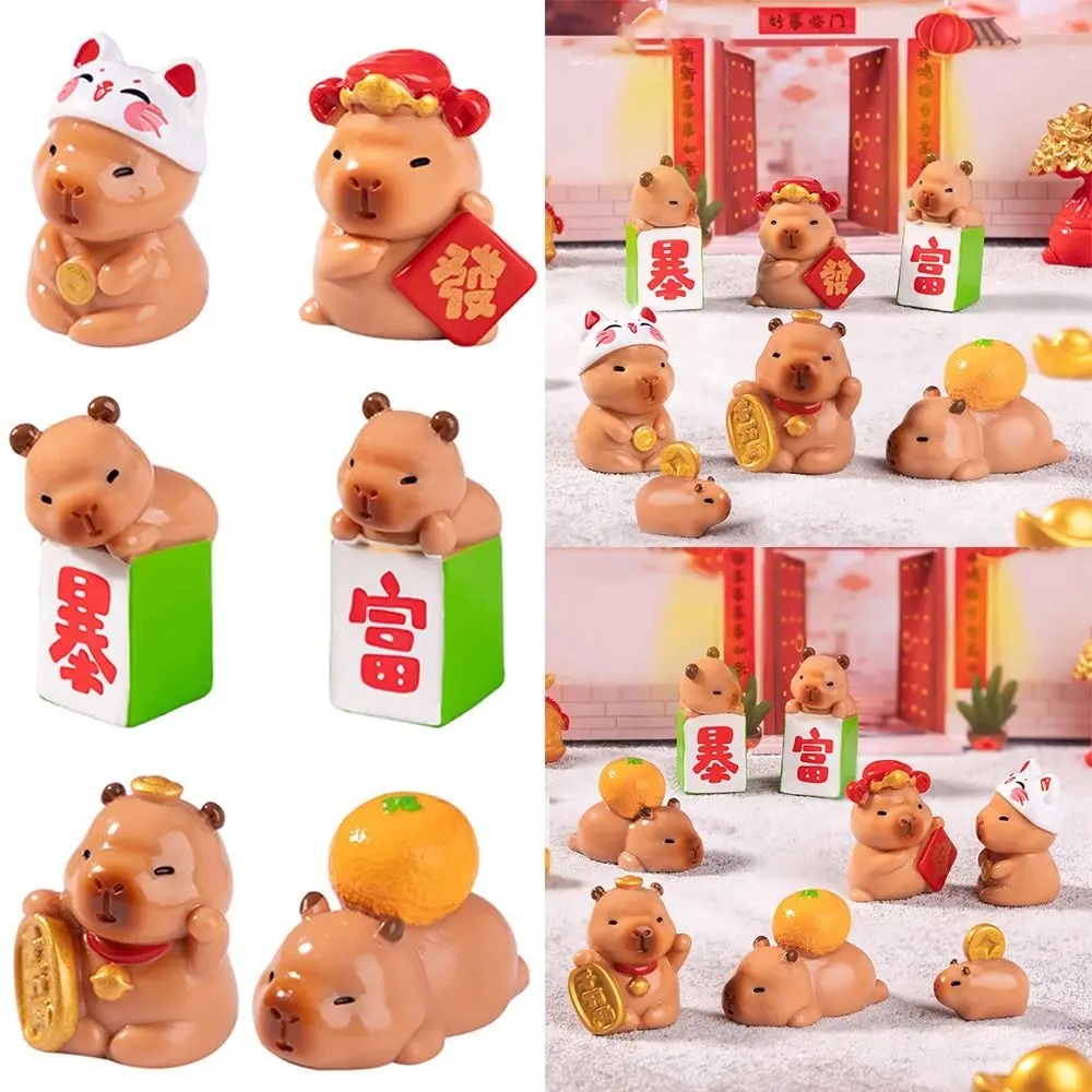 Chinese New Year Cartoon Capybara Figurines Multicolor DIY Accessories Miniature Capybara Statue Festival Fairy Garden
Chinese New Year Cartoon Capybara Figurines Multicolor DIY Accessories Miniature Capybara Statue Festival Fairy Garden
