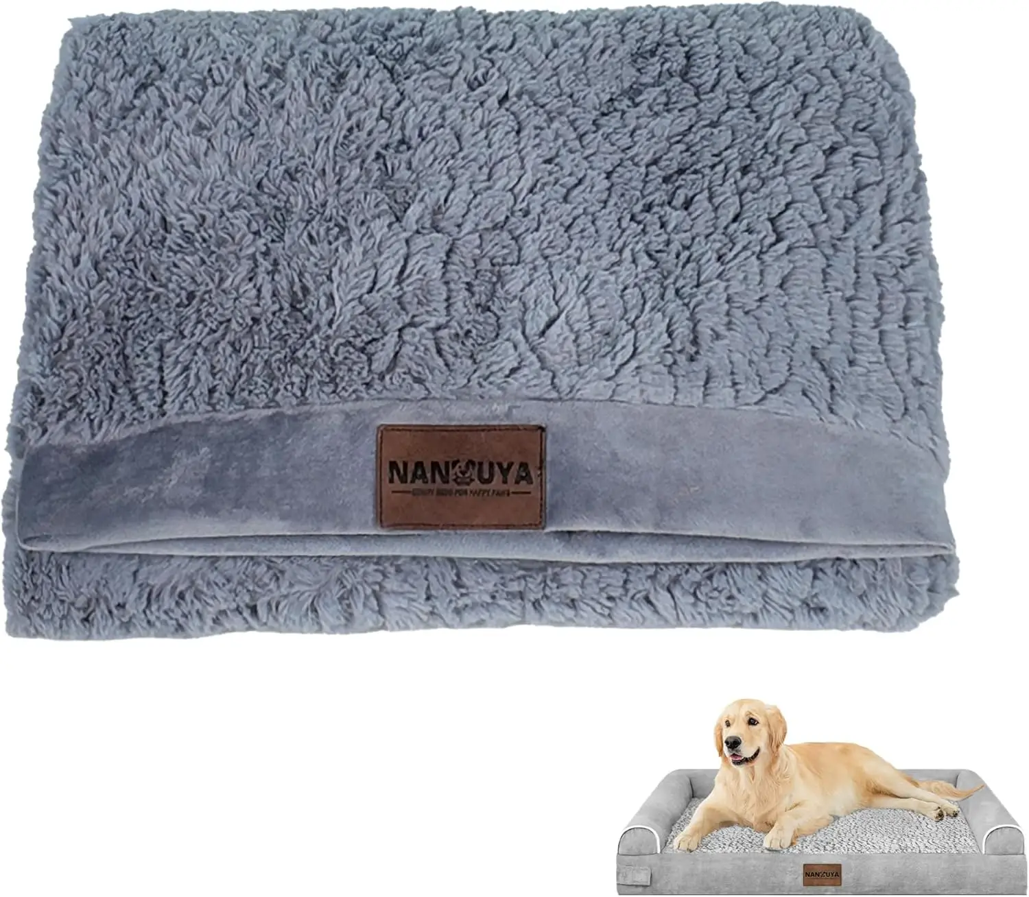 Dog Bed Cover - Soft Plush Replacement Cover Removable Washable - Grey for 36" x 27" Large Dog Bed
Dog Bed Cover - Soft Plush Replacement Cover Removable Washable - Grey for 36" x 27" Large Dog Bed