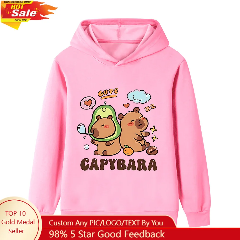 Cute Capybaras Adorable Kawaii Kids' Clothes Warm Sweaters and Hoodies for Outdoor Sports in Autumn and Winter for Girls Boys
Cute Capybaras Adorable Kawaii Kids' Clothes Warm Sweaters and Hoodies for Outdoor Sports in Autumn and Winter for Girls Boys