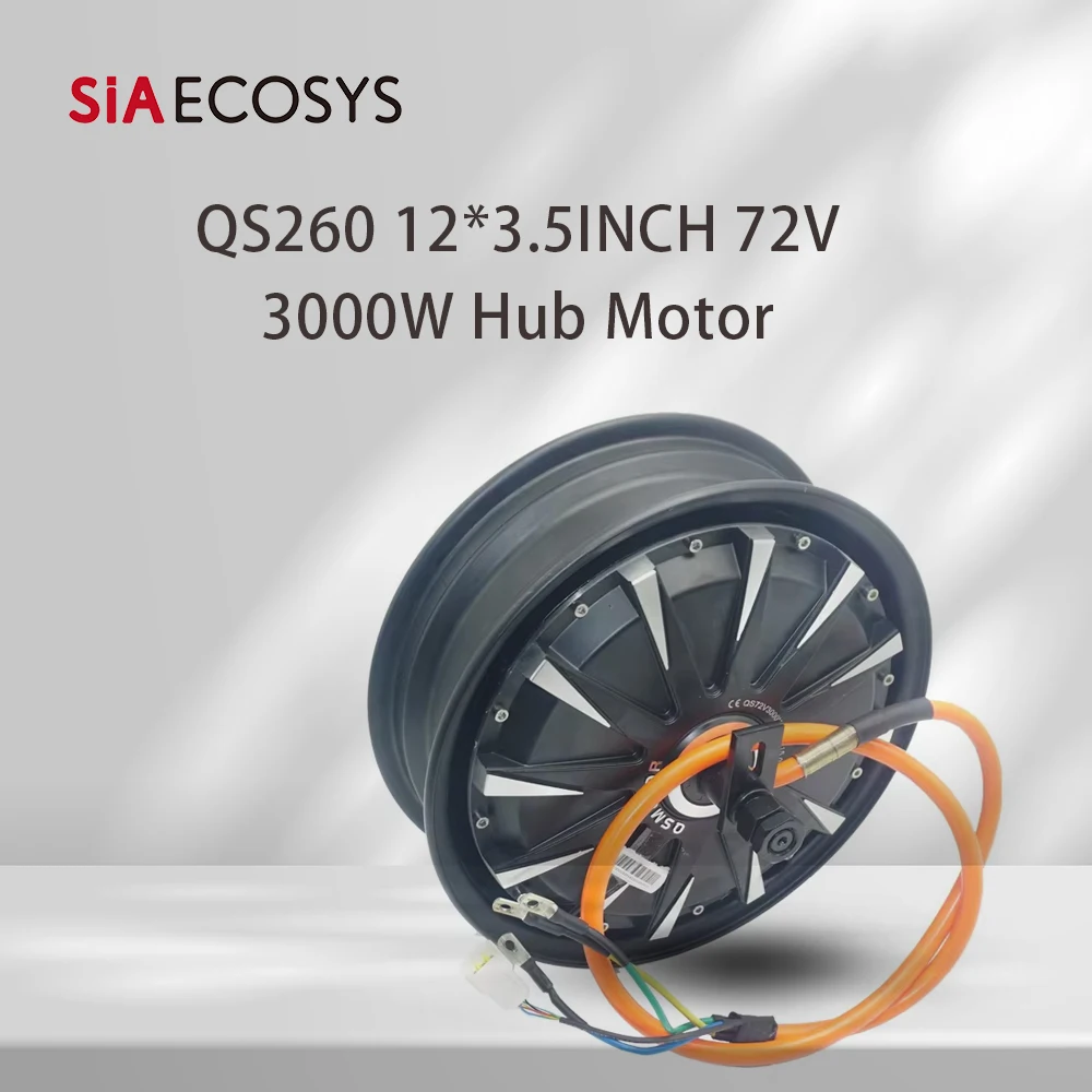 QSMOTOR QS260 12X3.5inch 3000W V1.1 BLDC Hub Motor 72V Rated 840rpm with Hall Sensor for E-Scooter High Performance
QSMOTOR QS260 12X3.5inch 3000W V1.1 BLDC Hub Motor 72V Rated 840rpm with Hall Sensor for E-Scooter High Performance