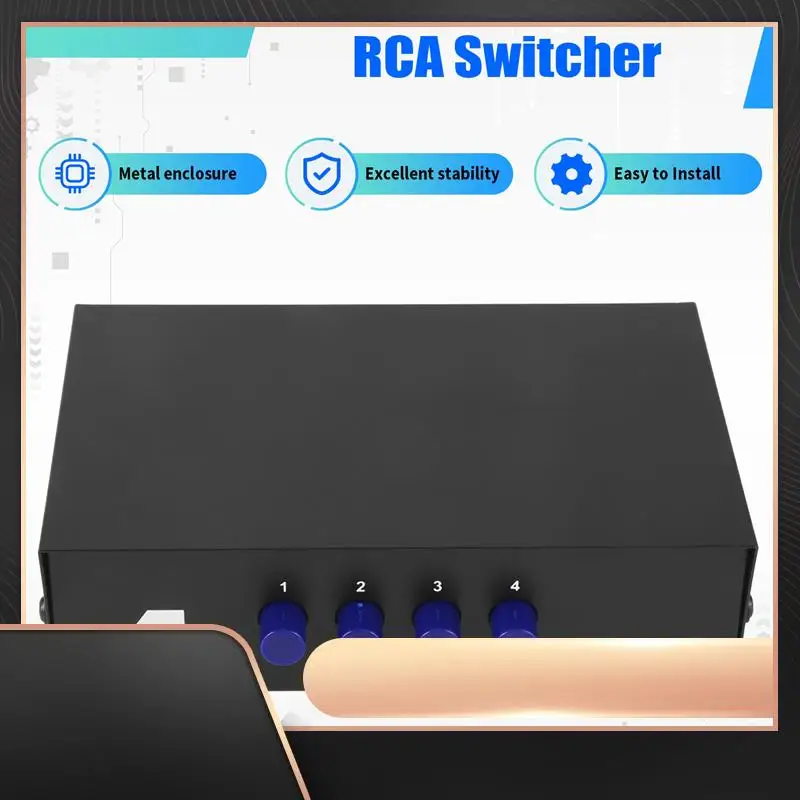 4 Port AV Switch RCA Switcher 4 In 1 Out Composite Video L/R Audio Selector Box For DVD STB Game Consoles
4 Port AV Switch RCA Switcher 4 In 1 Out Composite Video L/R Audio Selector Box For DVD STB Game Consoles
