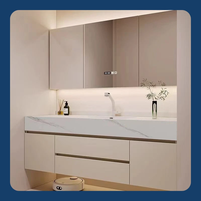 Бесшовная раковина из каменной плиты, кремовый ветер, шкаф для ванной комнаты из цельного дерева, комбинация умной раковины для ванной комнаты, может быть
Бесшовная раковина из каменной плиты, кремовый ветер, шкаф для ванной комнаты из цельного дерева, комбинация умной раковины для ванной комнаты, может быть