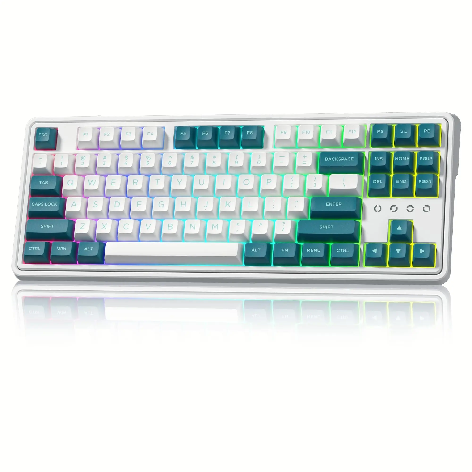 Fl-ESPORT CMK87 Ice Mint 80% TKL Tri-Mode Bluetooth Wireless Mechanical Gaming Keyboard Hot Swappable Spring Gasket mounted
Fl-ESPORT CMK87 Ice Mint 80% TKL Tri-Mode Bluetooth Wireless Mechanical Gaming Keyboard Hot Swappable Spring Gasket mounted