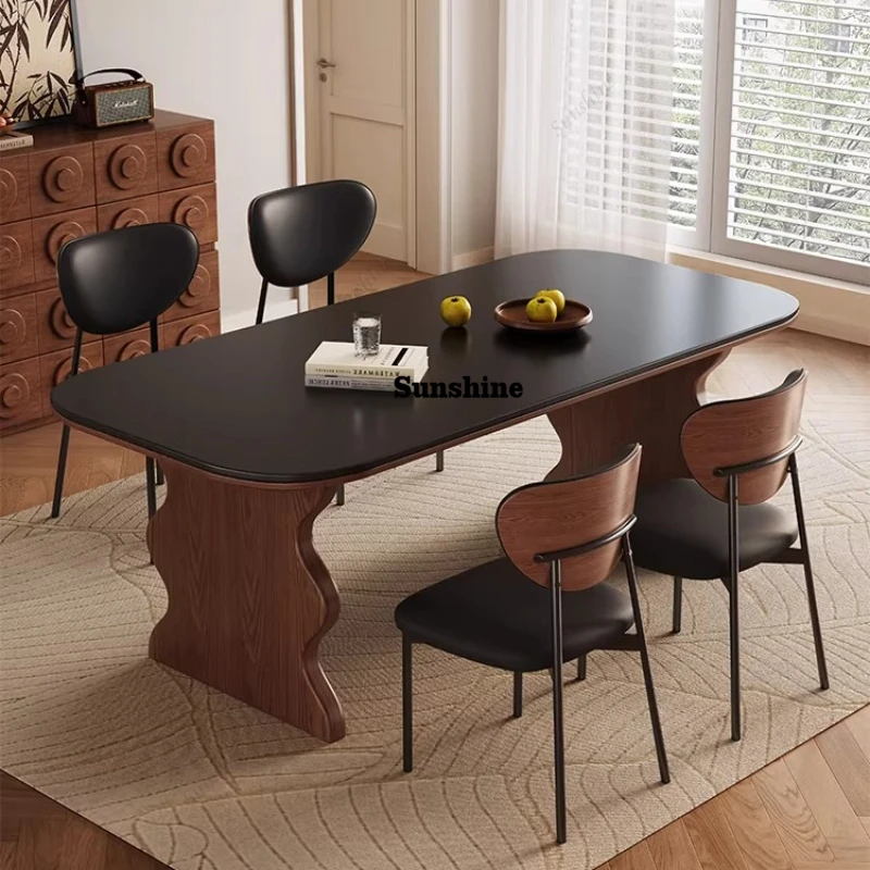 Rock slab dining table and chair combination medium and ancient style, household small apartment for eating, solid wood
Rock slab dining table and chair combination medium and ancient style, household small apartment for eating, solid wood