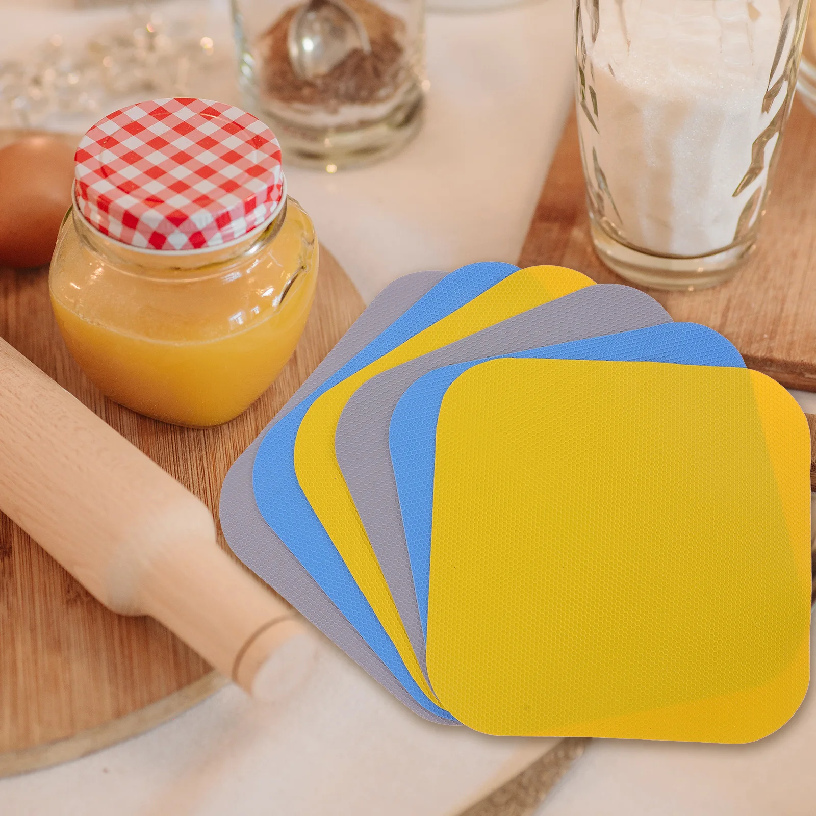 6pcs Rubber Jar Opener Mats Safe Non Skid Design Bottle Gripper Pads Square Gray Blue Yellow Easy Operate Kitchen
6pcs Rubber Jar Opener Mats Safe Non Skid Design Bottle Gripper Pads Square Gray Blue Yellow Easy Operate Kitchen