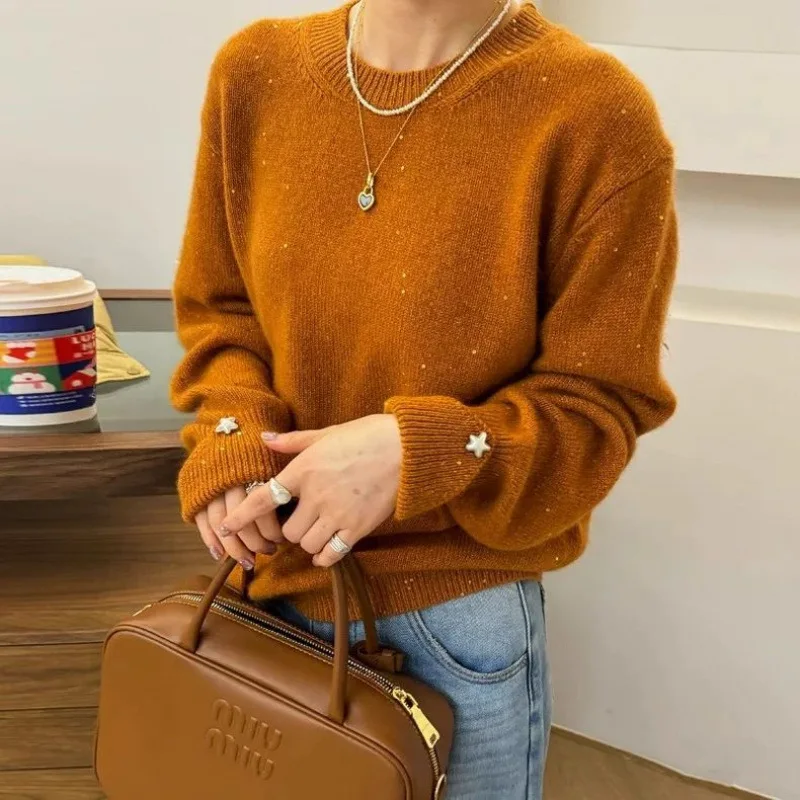 Sequin Knitted Sweater for Women in Europe Autumn and Winter New European Women's Sweater Base Shirt
Sequin Knitted Sweater for Women in Europe Autumn and Winter New European Women's Sweater Base Shirt
