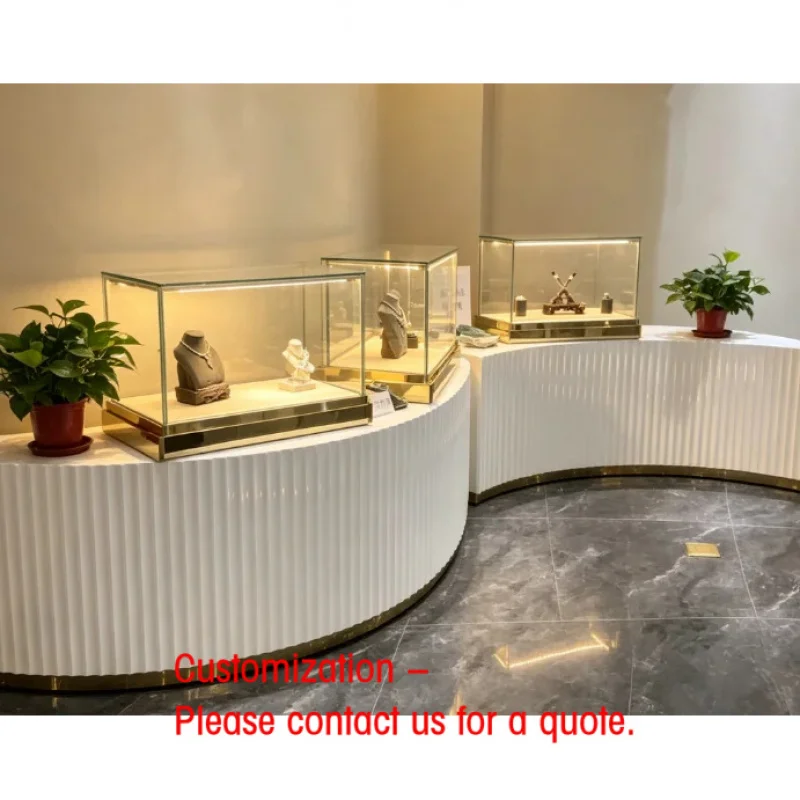 custom.Luxury Vertical Fluted Red Velvet Gold Jewelry Display Cabinet, Premium Glass Showcase High-End Gold Retail
custom.Luxury Vertical Fluted Red Velvet Gold Jewelry Display Cabinet, Premium Glass Showcase High-End Gold Retail