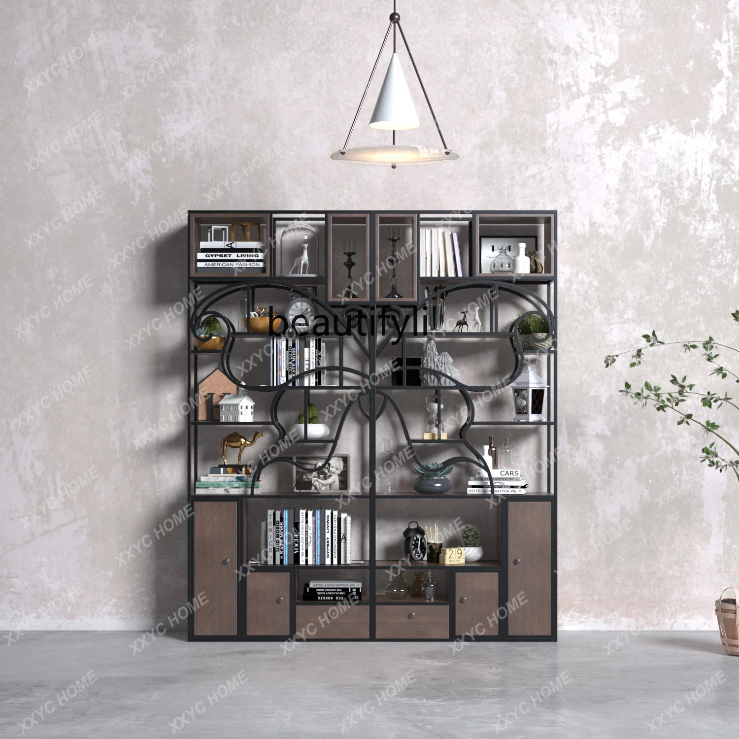 D178 Wrought iron shelves floor-to-ceiling, industrial wind living room creative partition office ins bookcase
D178 Wrought iron shelves floor-to-ceiling, industrial wind living room creative partition office ins bookcase